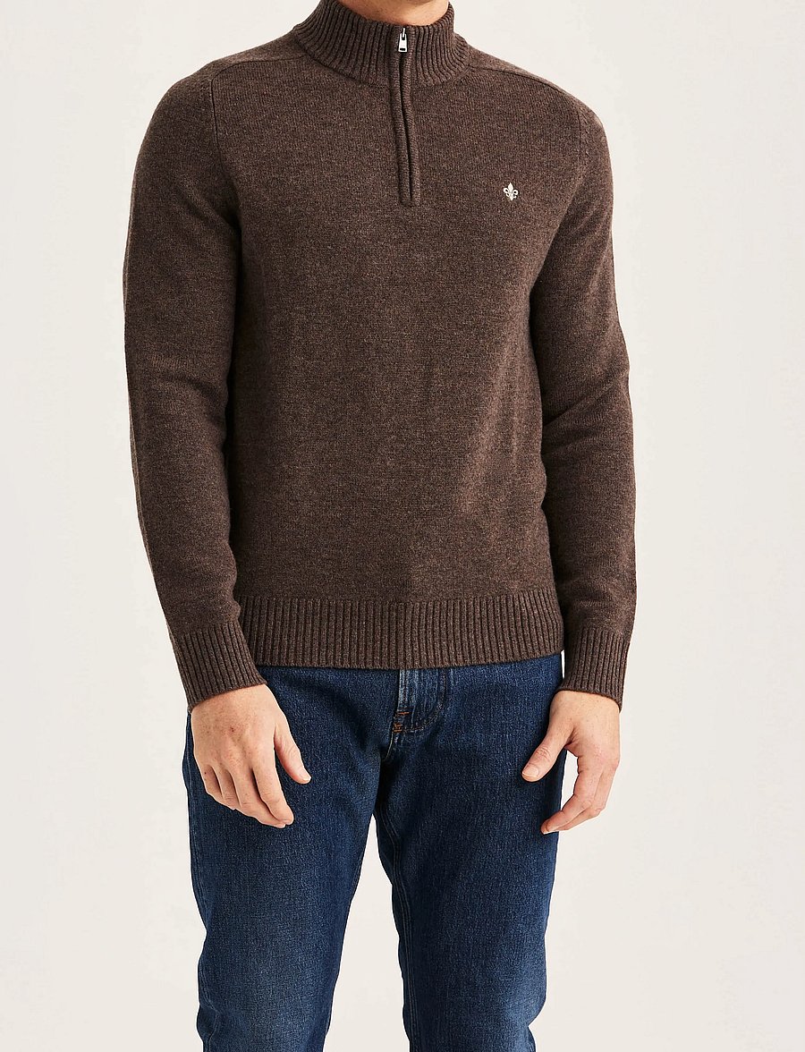Morris - Hertford Half Zip - halfzip strik - brown - 0