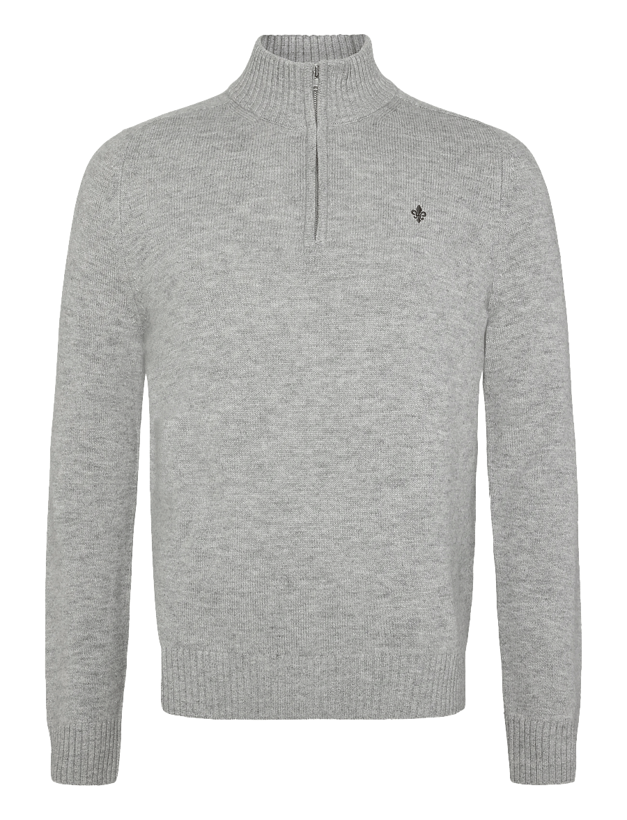 Morris - Hertford Half Zip - half zip jumpers - grey - 1
