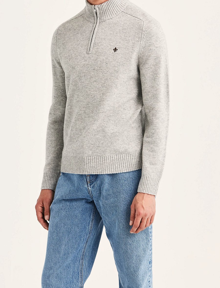 Morris - Hertford Half Zip - half zip jumpers - grey - 4