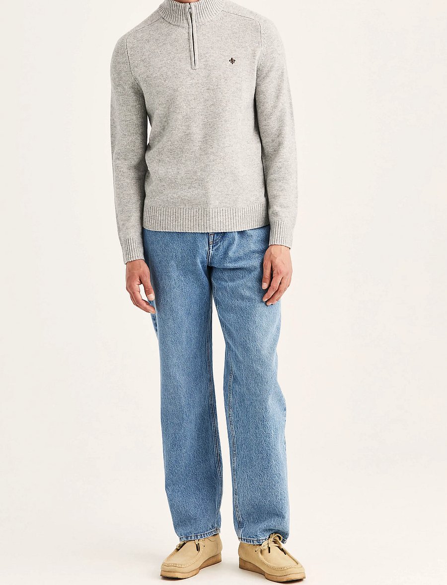 Morris - Hertford Half Zip - half zip jumpers - grey - 5