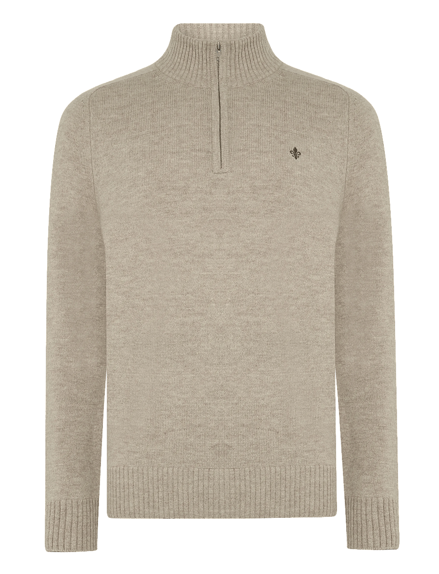 Morris - Hertford Half Zip - halfzip strik - khaki - 1