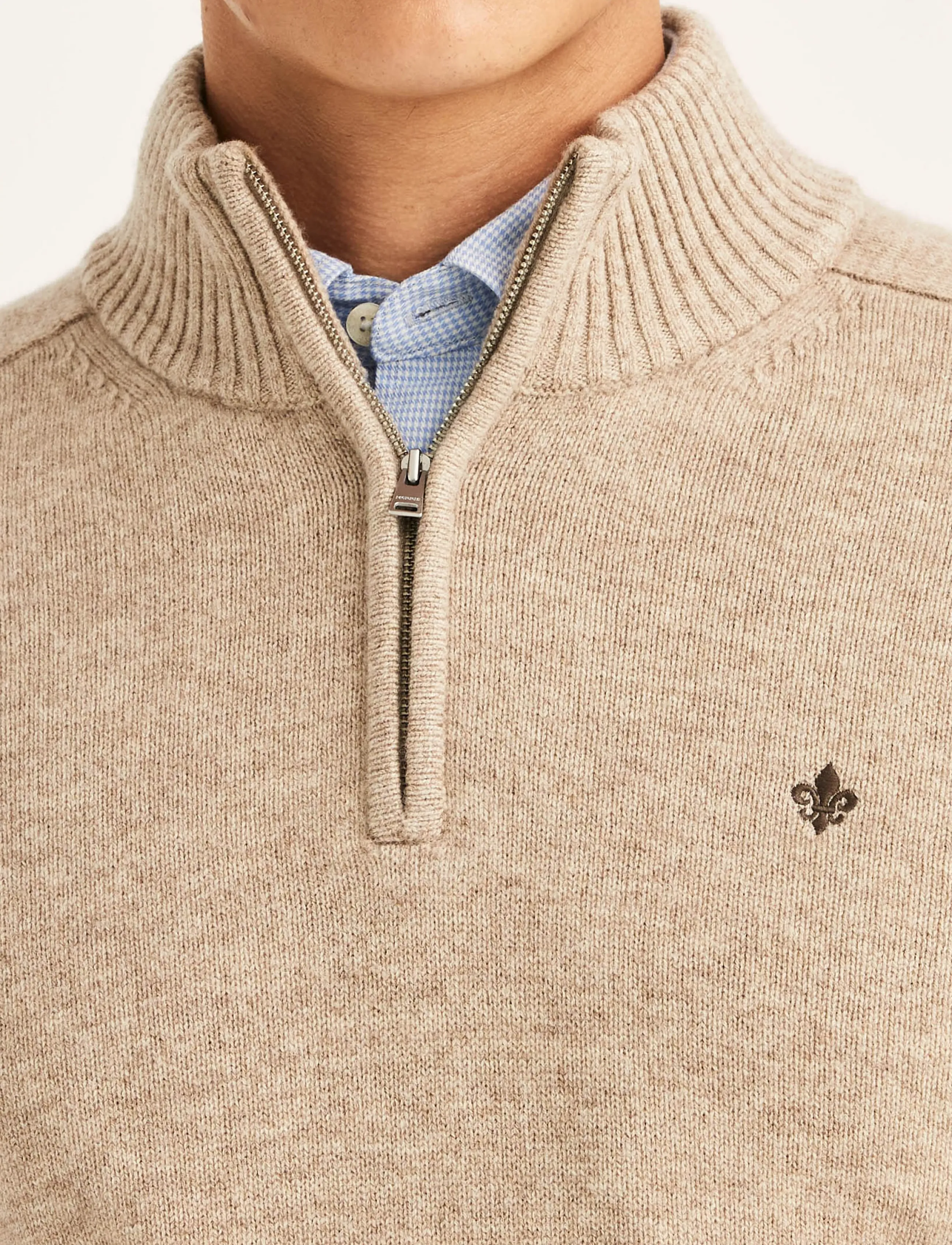 Morris - Hertford Half Zip - halfzip strik - khaki - 3
