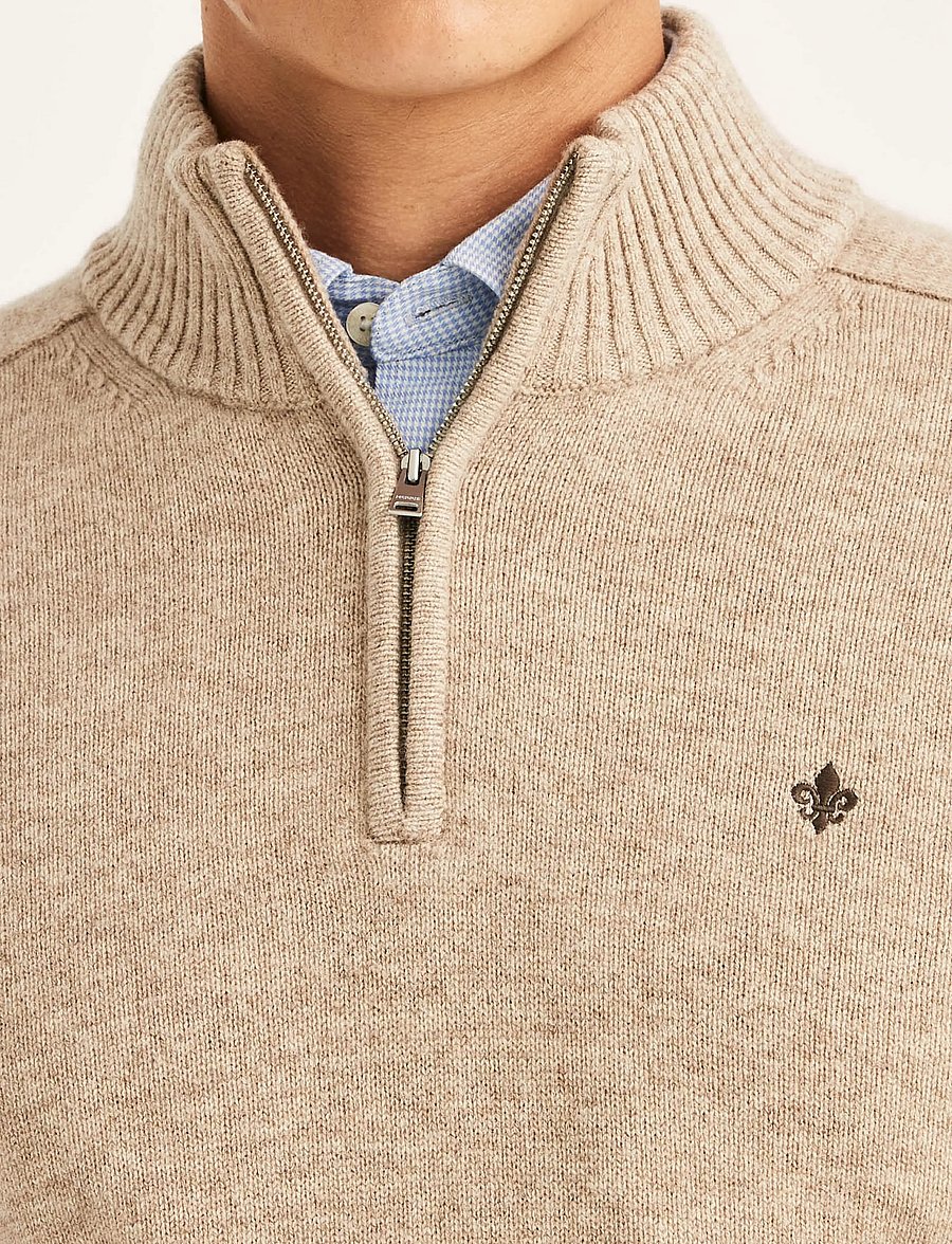 Morris - Hertford Half Zip - halfzip strik - khaki - 3