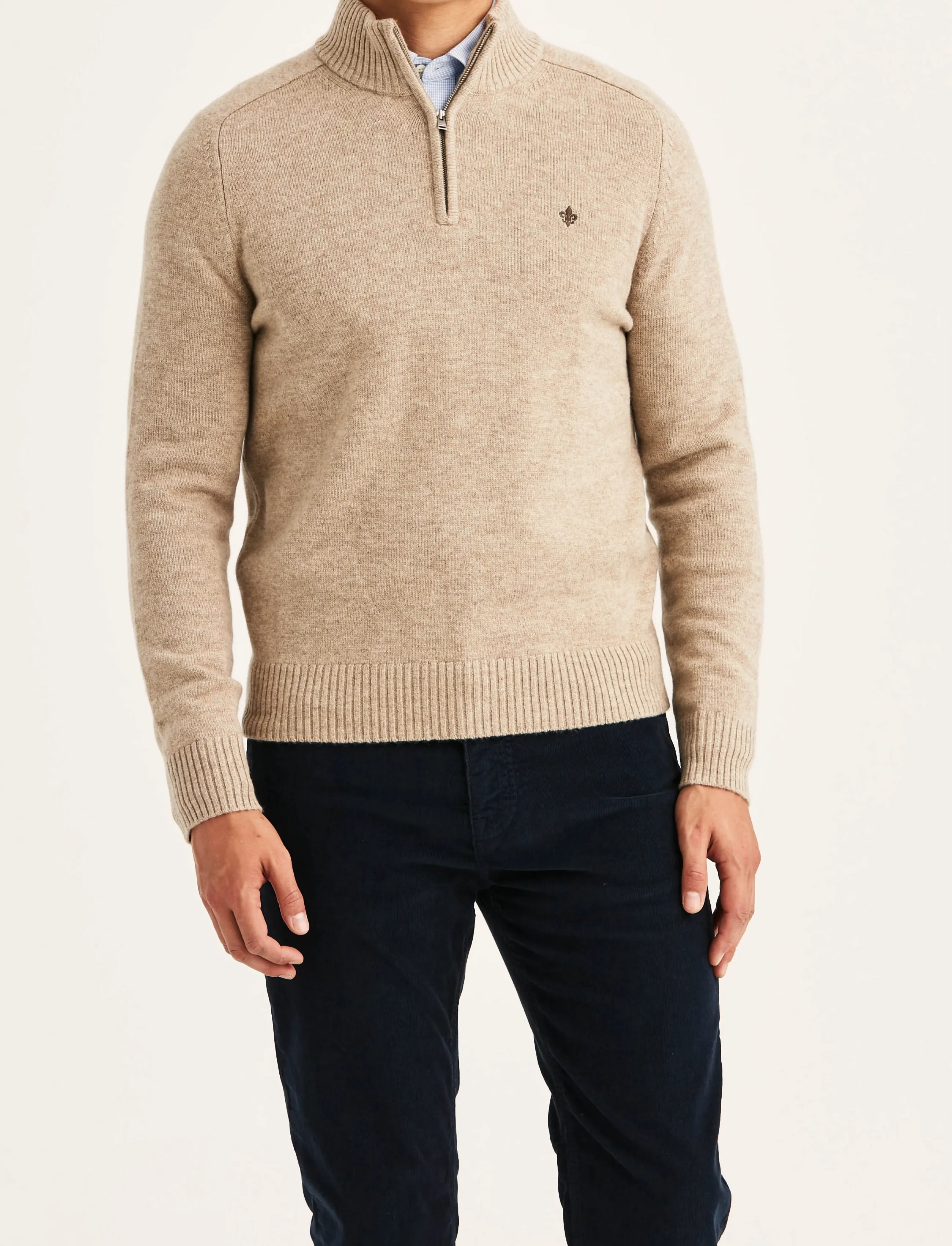 Morris - Hertford Half Zip - halfzip strik - khaki - 4