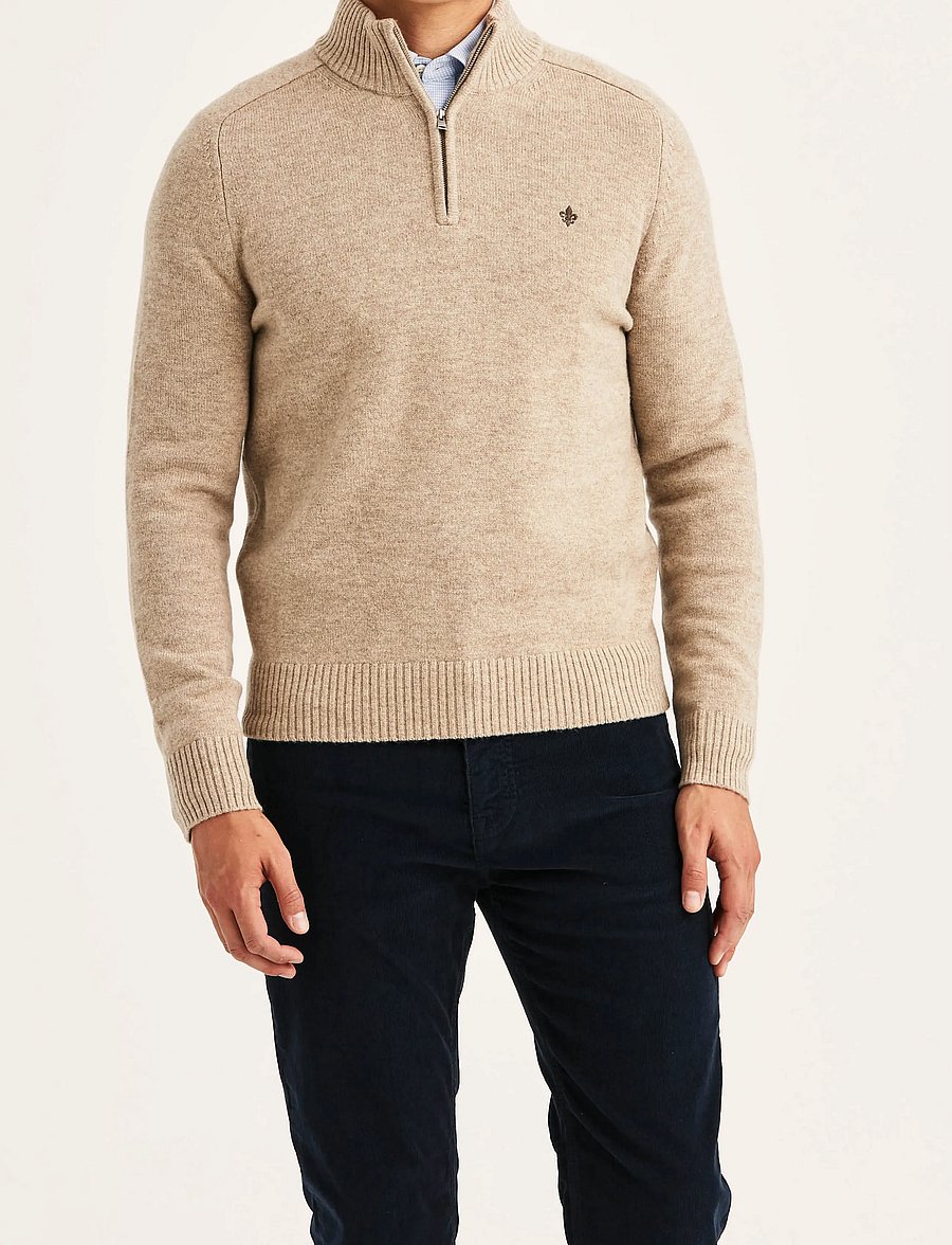 Morris - Hertford Half Zip - halfzip strik - khaki - 4
