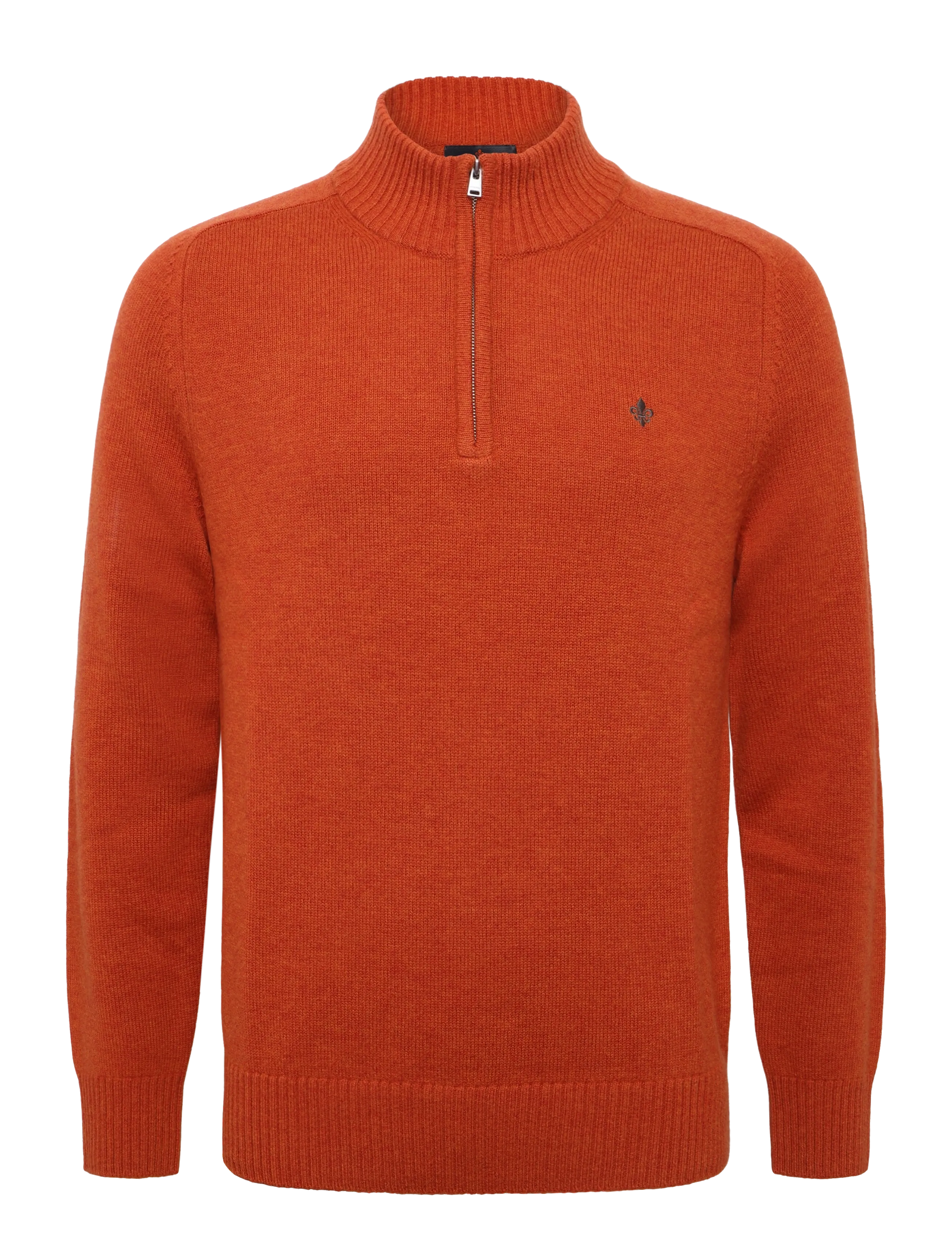 Morris Hertford Half Zip - Strickmode - ORANGE / orange
