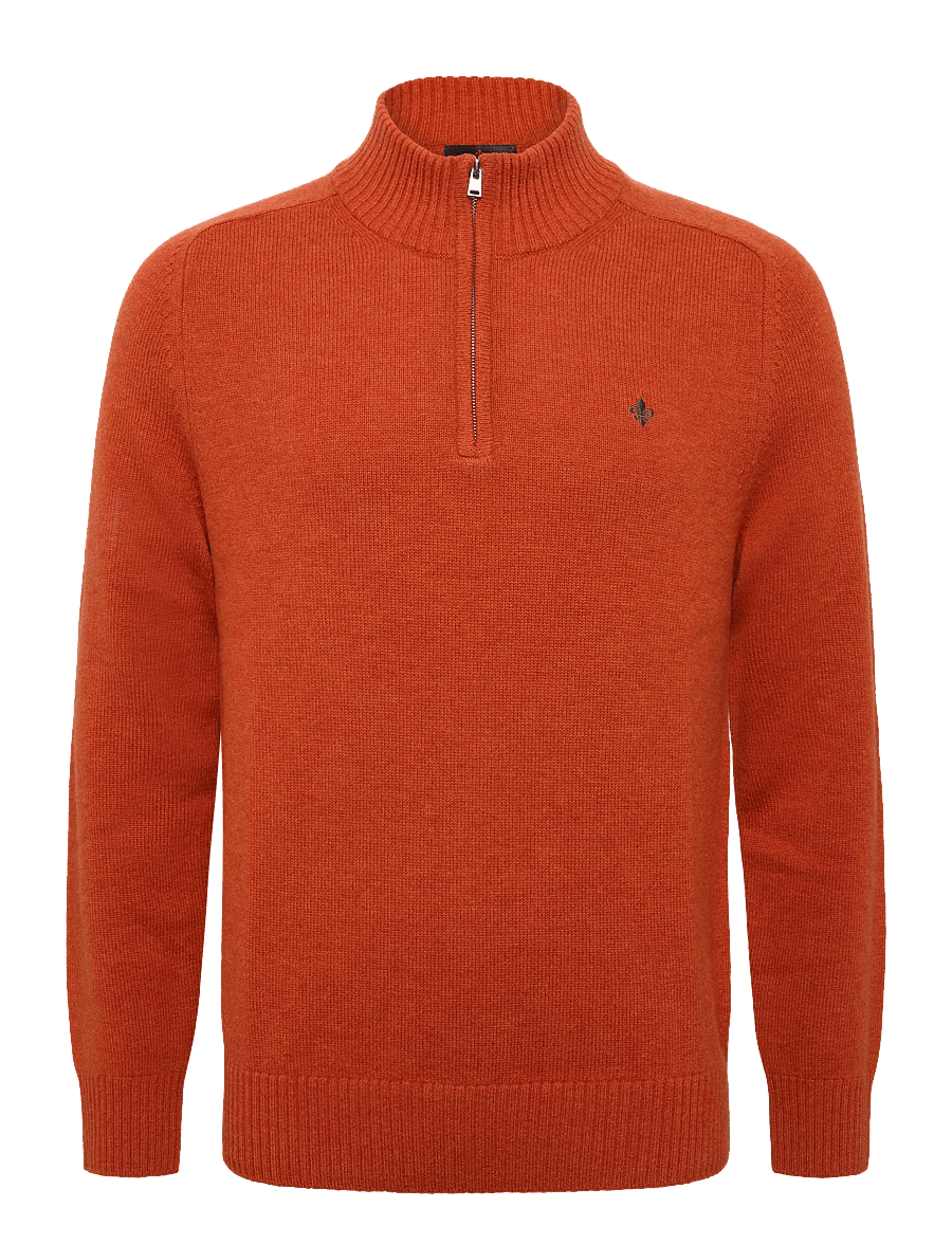 Morris - Hertford Half Zip - pullover mit halbem reißverschluss - orange - 1