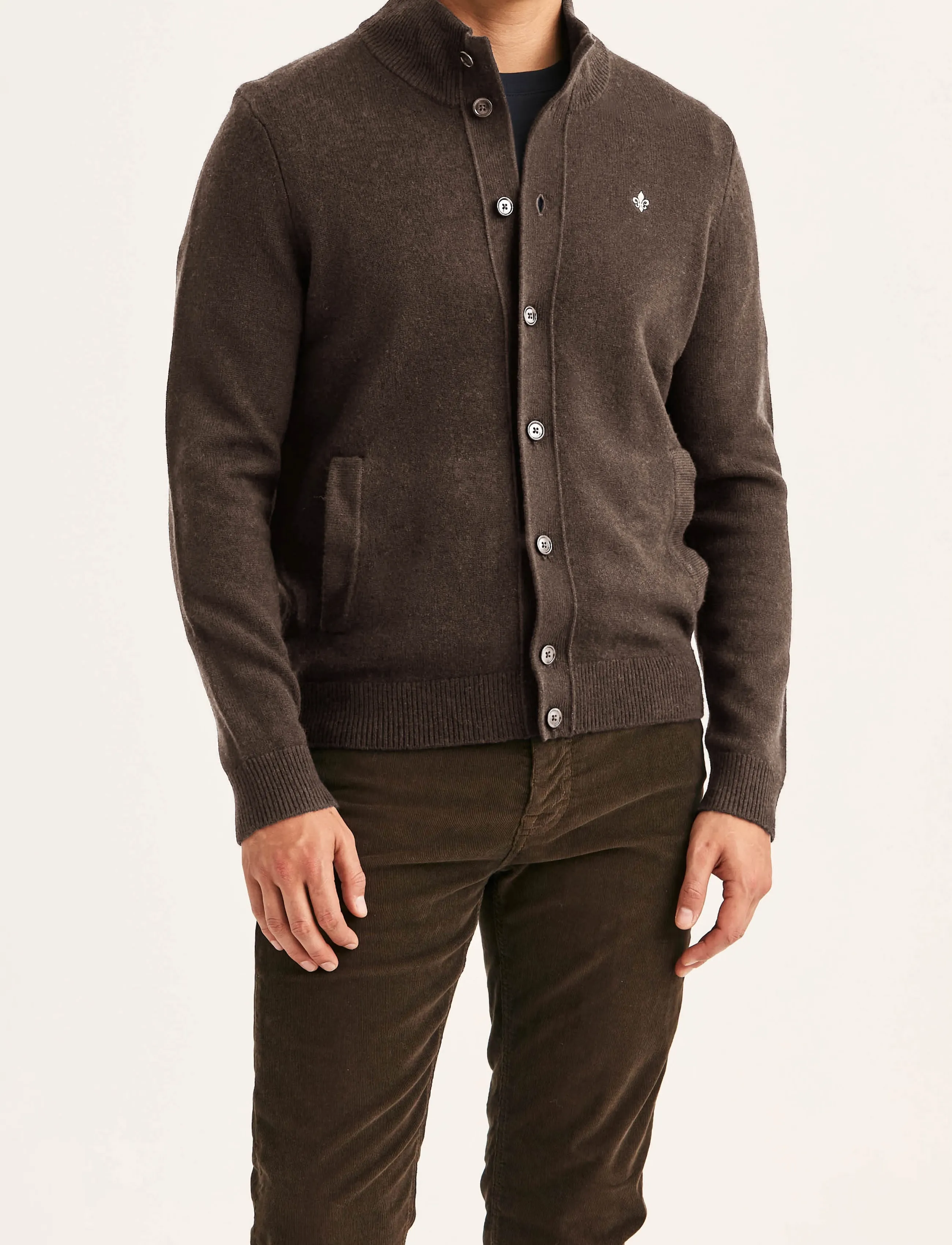 Morris - Hertford Button Cardigan - strickjacken - brown - 0