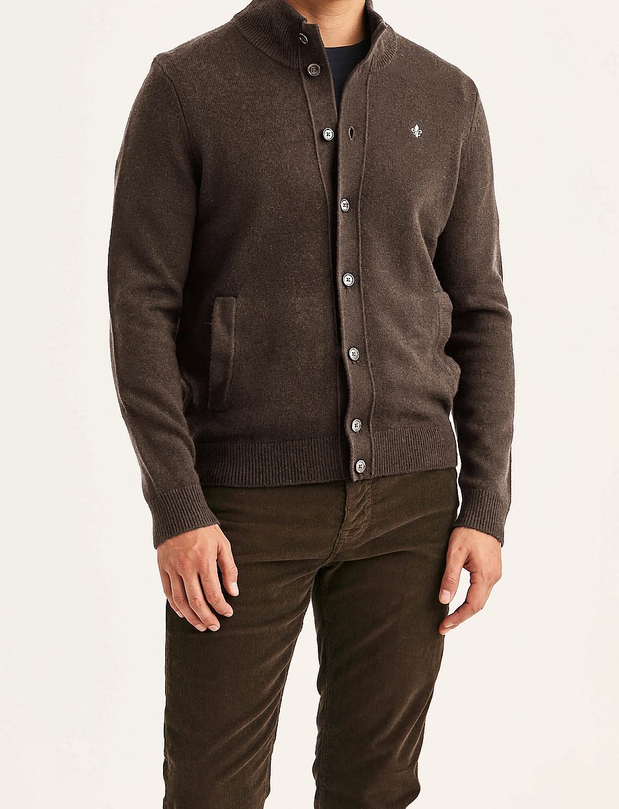 Morris - Hertford Button Cardigan - strickjacken - brown - 0