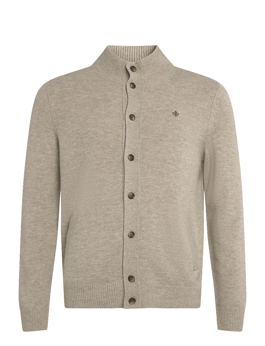 Morris - Hertford Button Cardigan - strickjacken - khaki - 0