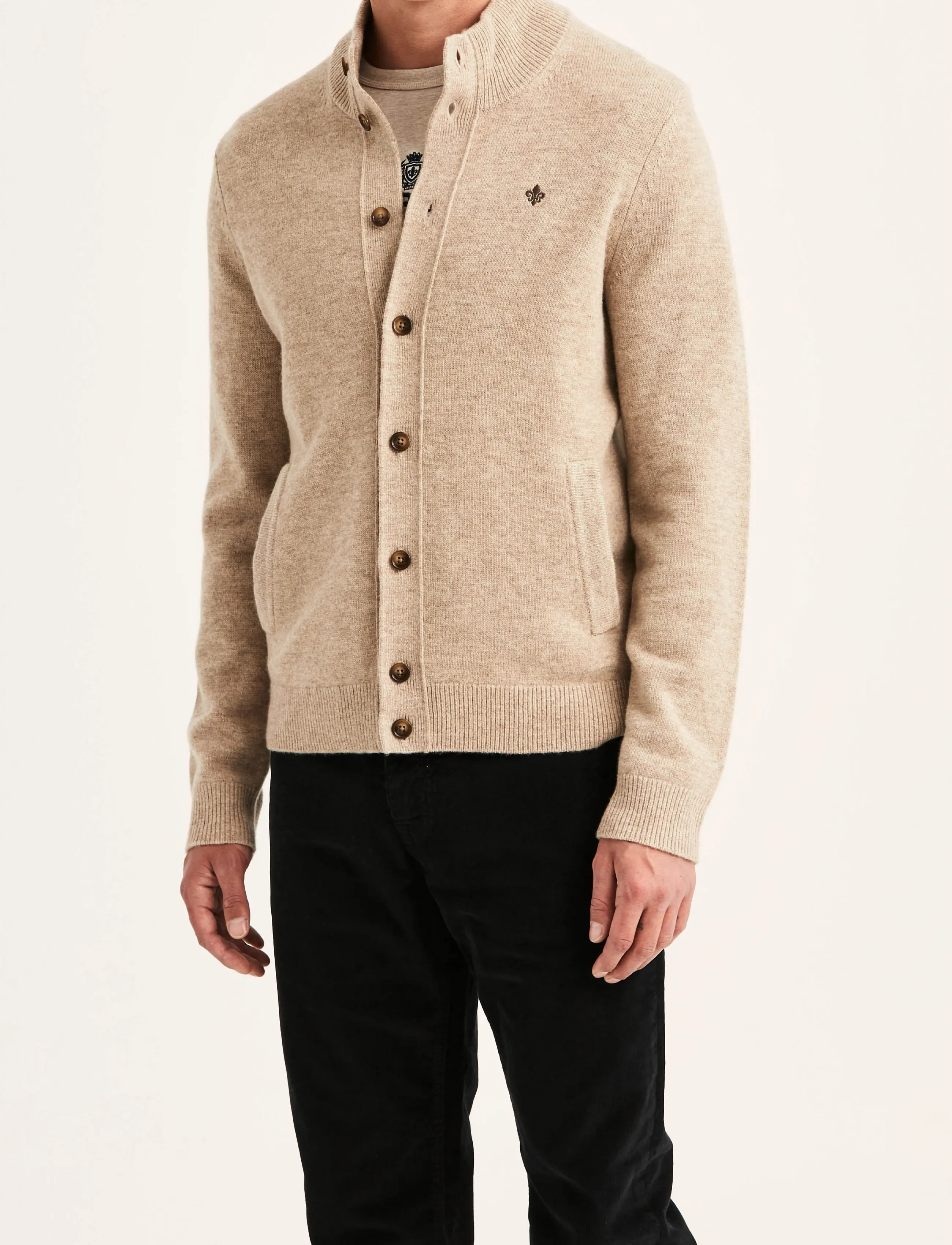 Morris - Hertford Button Cardigan - strickjacken - khaki - 2