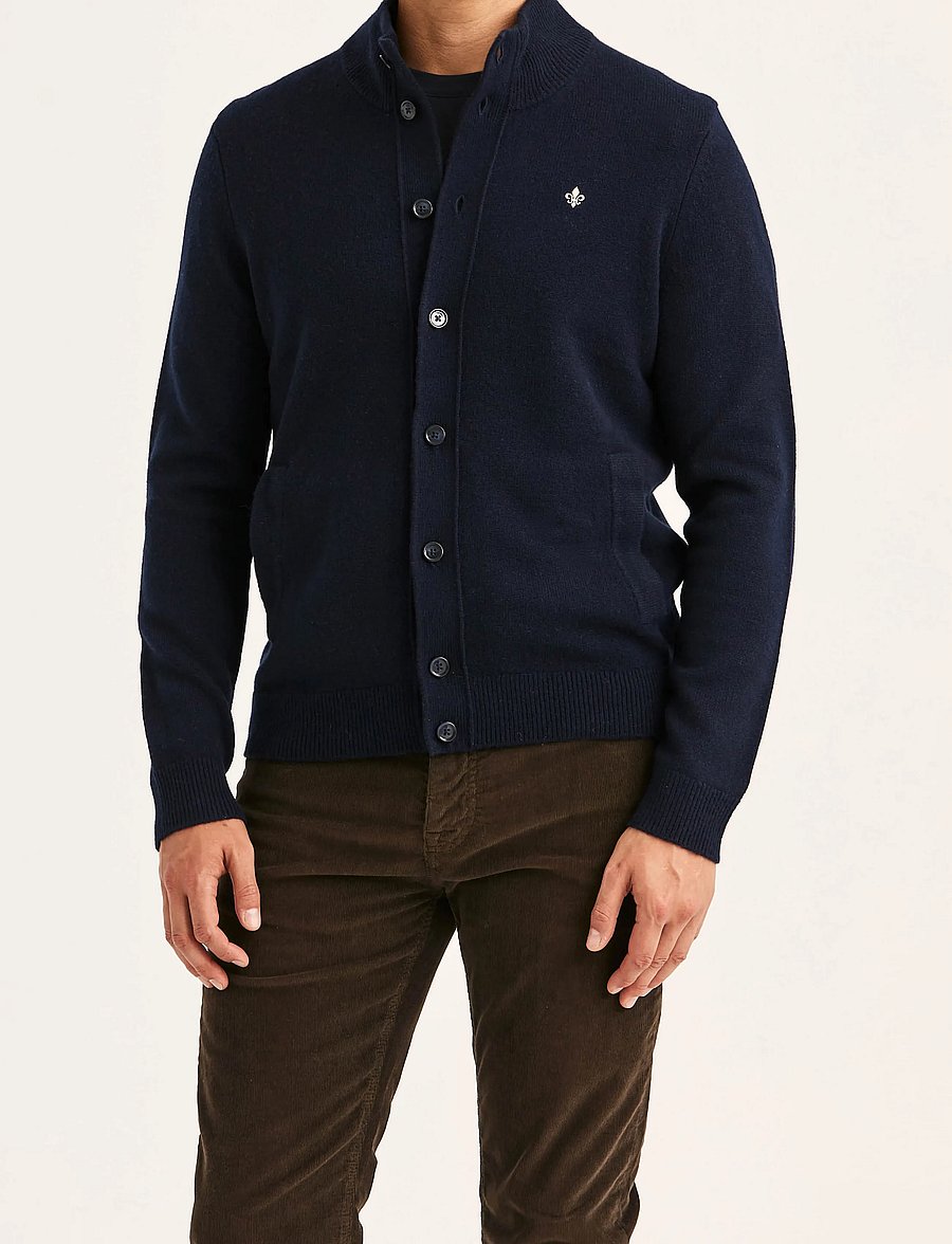 Morris - Hertford Button Cardigan - kardiganid - navy - 0