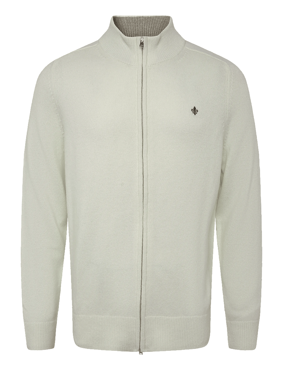 Morris - Hertford Zip Cardigan - strickjacken - off white - 1