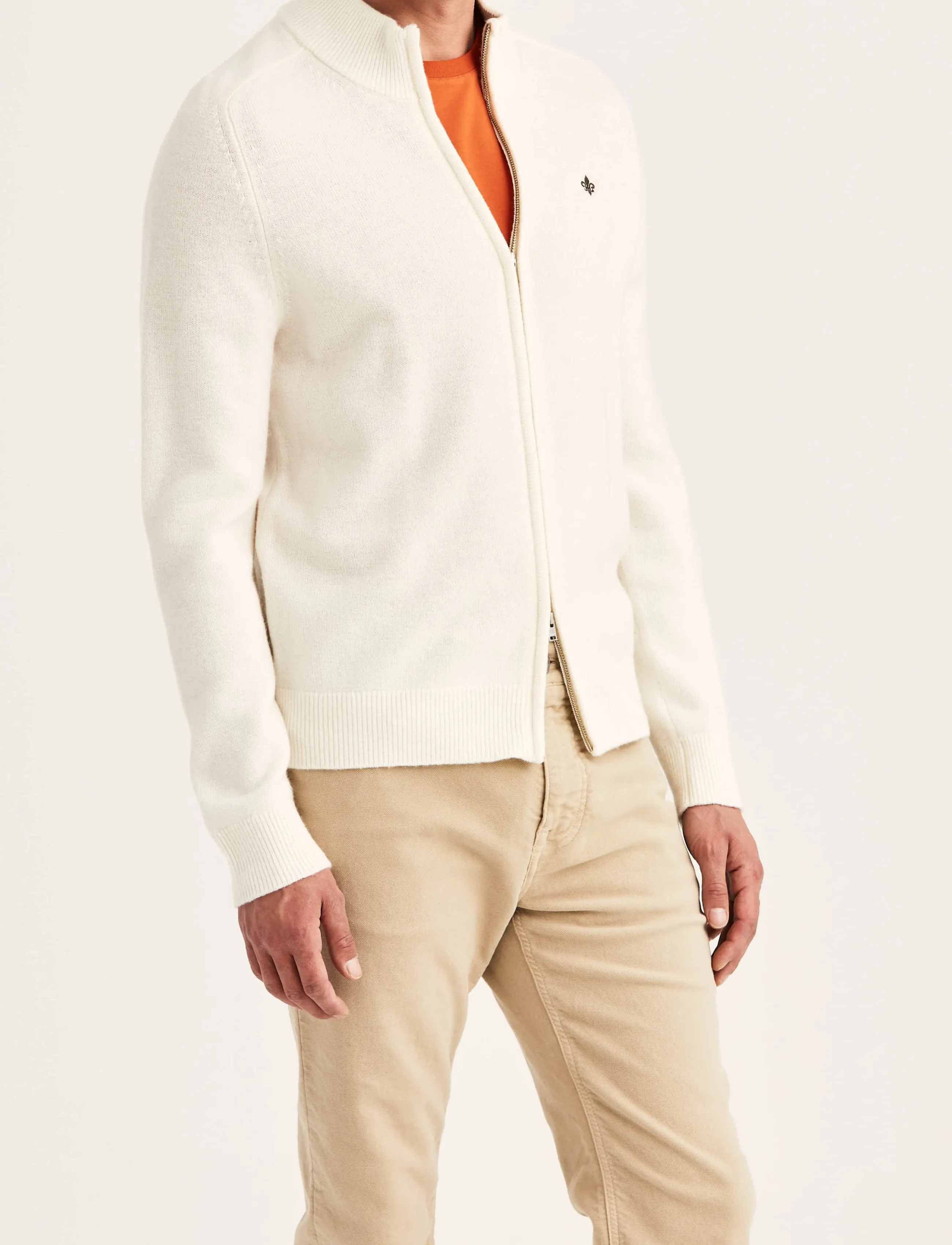 Morris - Hertford Zip Cardigan - strickjacken - off white - 0