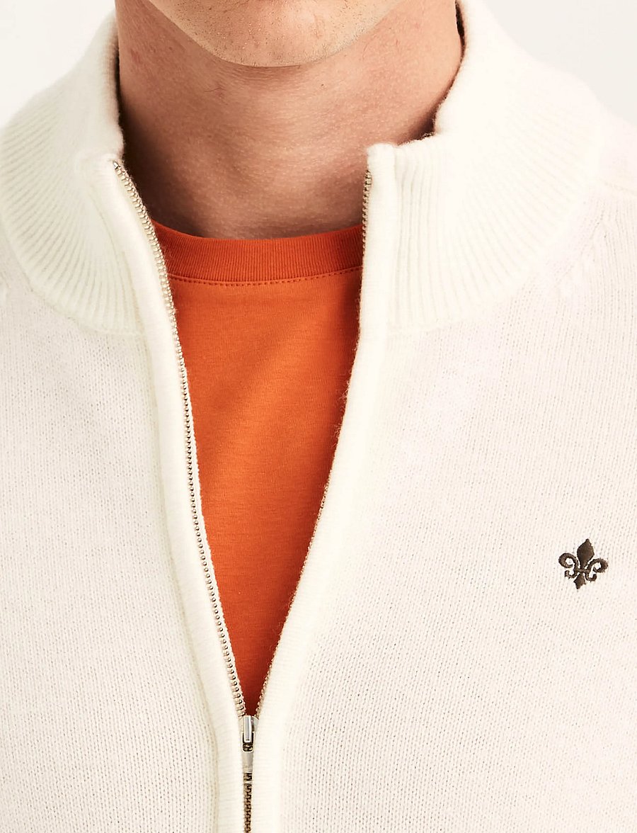 Morris - Hertford Zip Cardigan - strickjacken - off white - 5