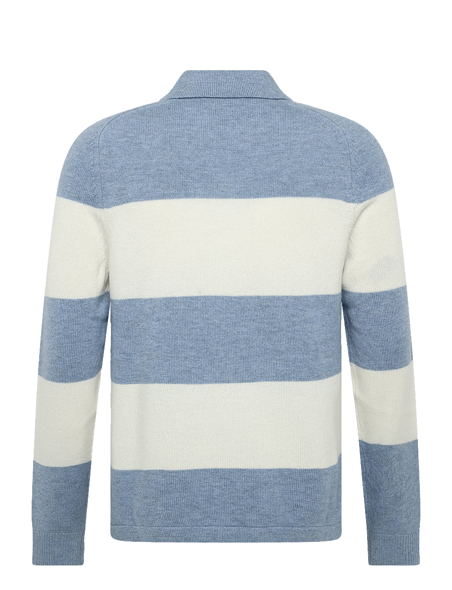 Morris - Hertford Polo - long-sleeved knitted polos - blue - 2