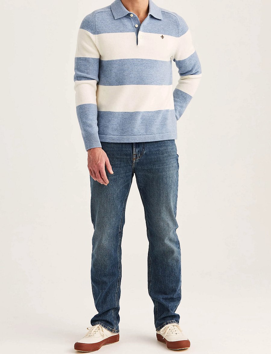 Morris - Hertford Polo - long-sleeved knitted polos - blue - 3