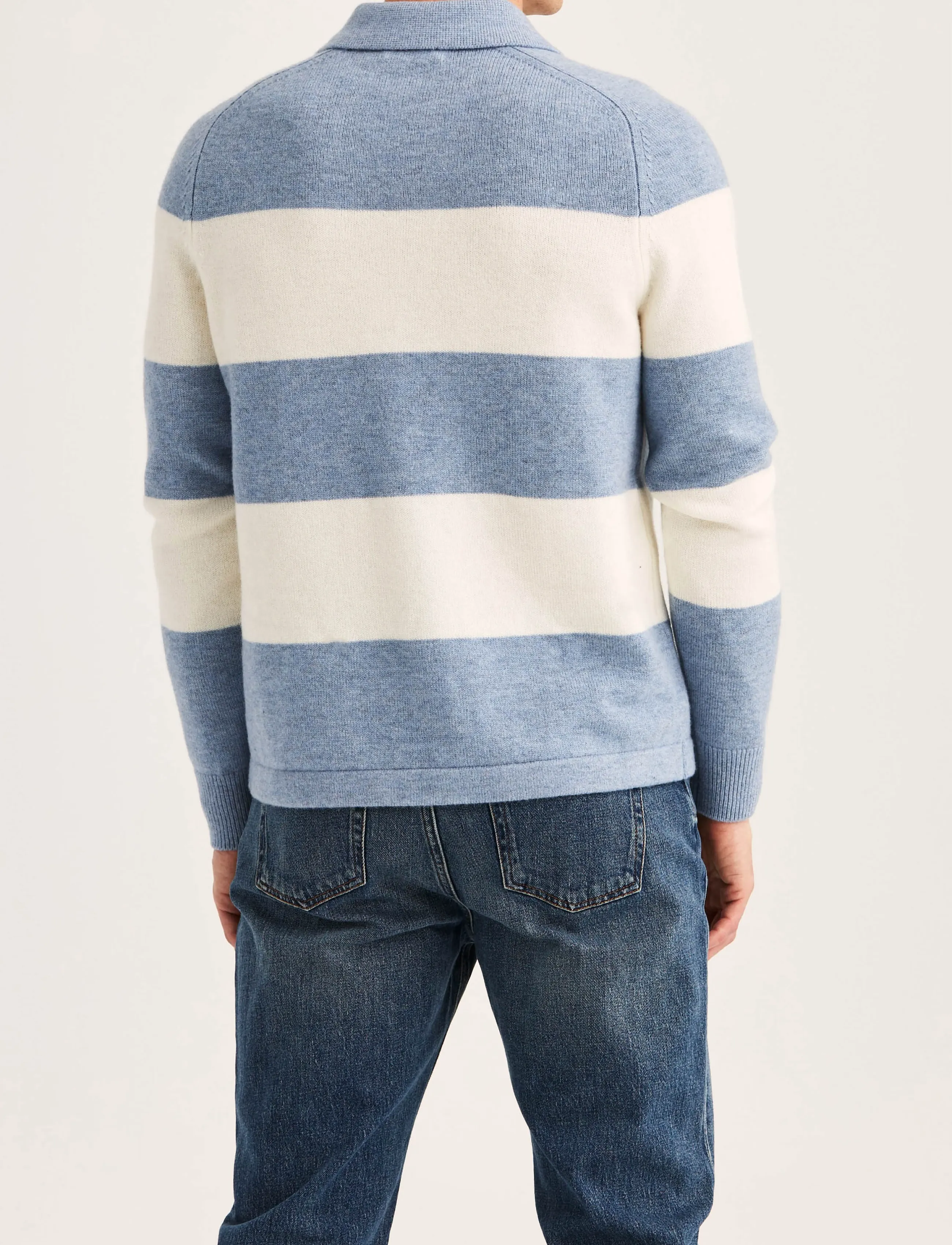 Morris - Hertford Polo - long-sleeved knitted polos - blue - 4