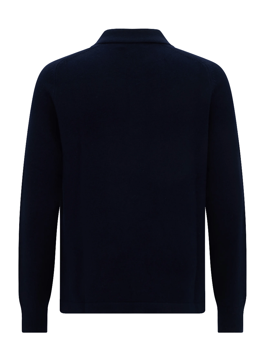 Morris - Hertford Polo - langärmelige strick-polohemden - navy - 2
