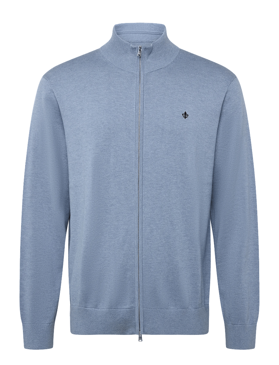 Morris - Brian Zip Cardigan - full zip tröjor - light blue - 0