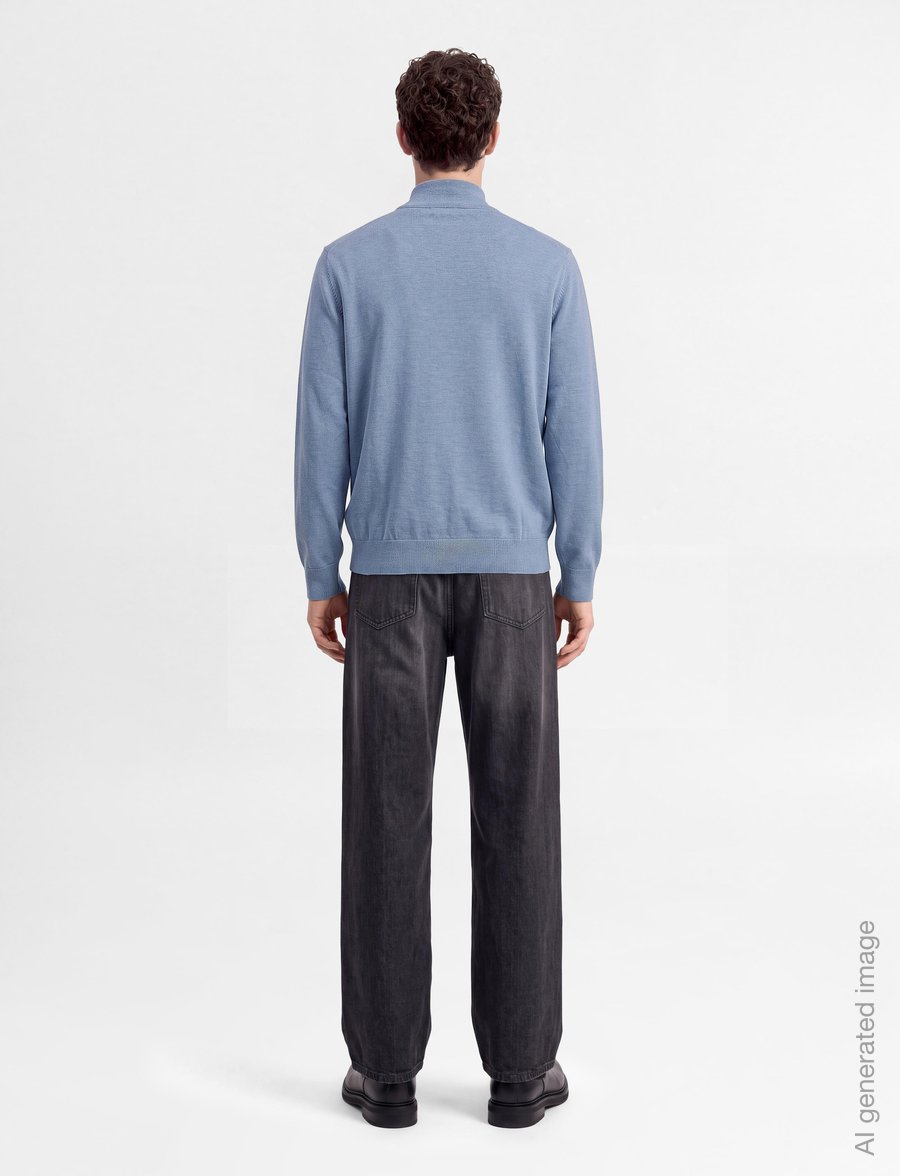 Morris - Brian Zip Cardigan - pullover mit durchgehendem reißverschluss - light blue - 4