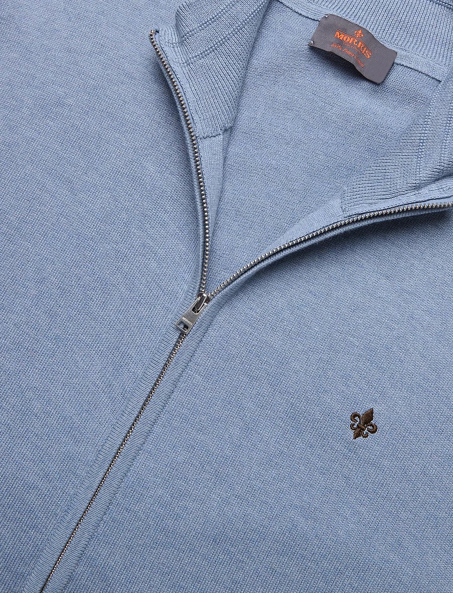 Morris - Brian Zip Cardigan - full zip tröjor - light blue - 2