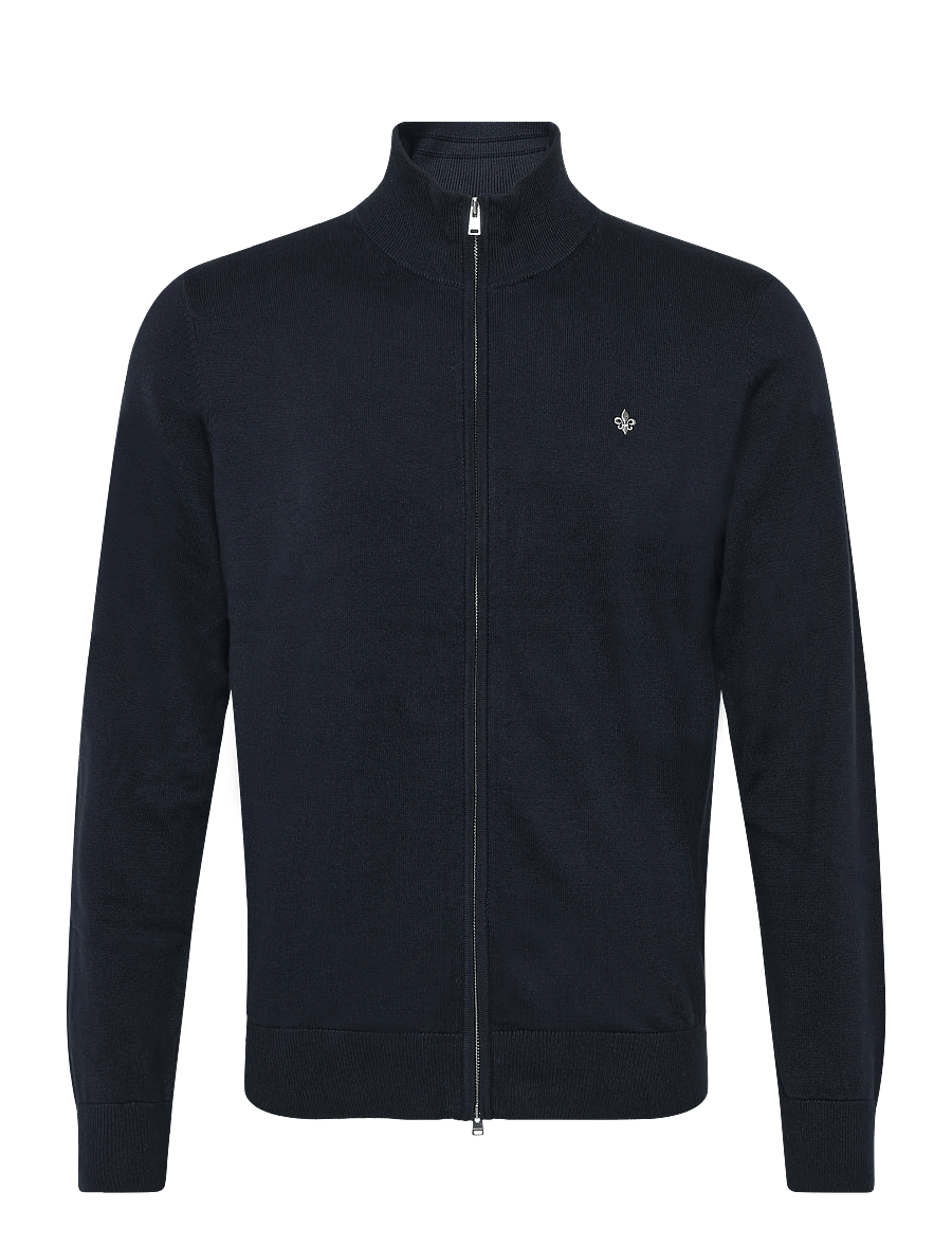 Morris - Brian Zip Cardigan - pullover mit durchgehendem reißverschluss - old blue - 0