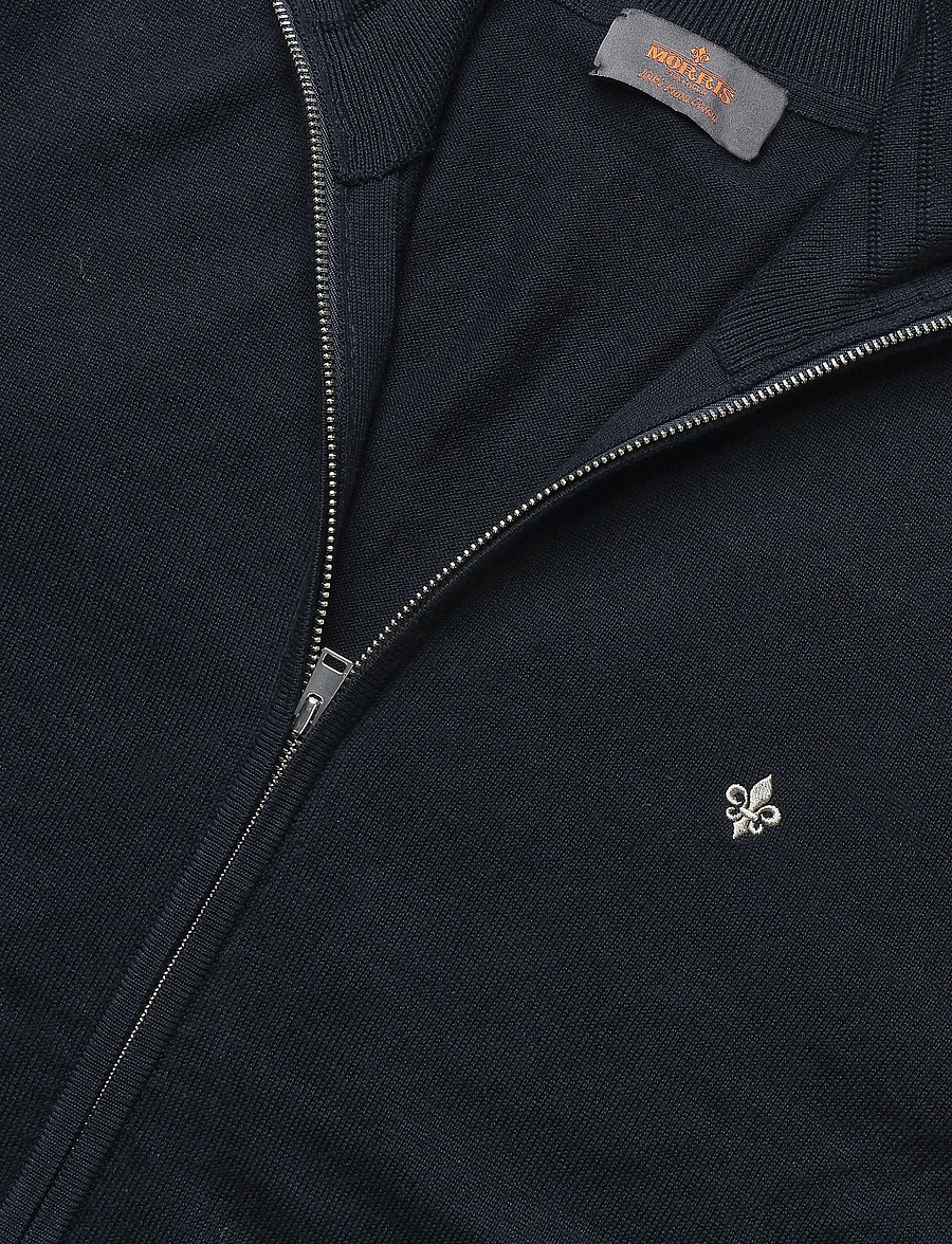Morris - Brian Zip Cardigan - pullover mit durchgehendem reißverschluss - old blue - 2