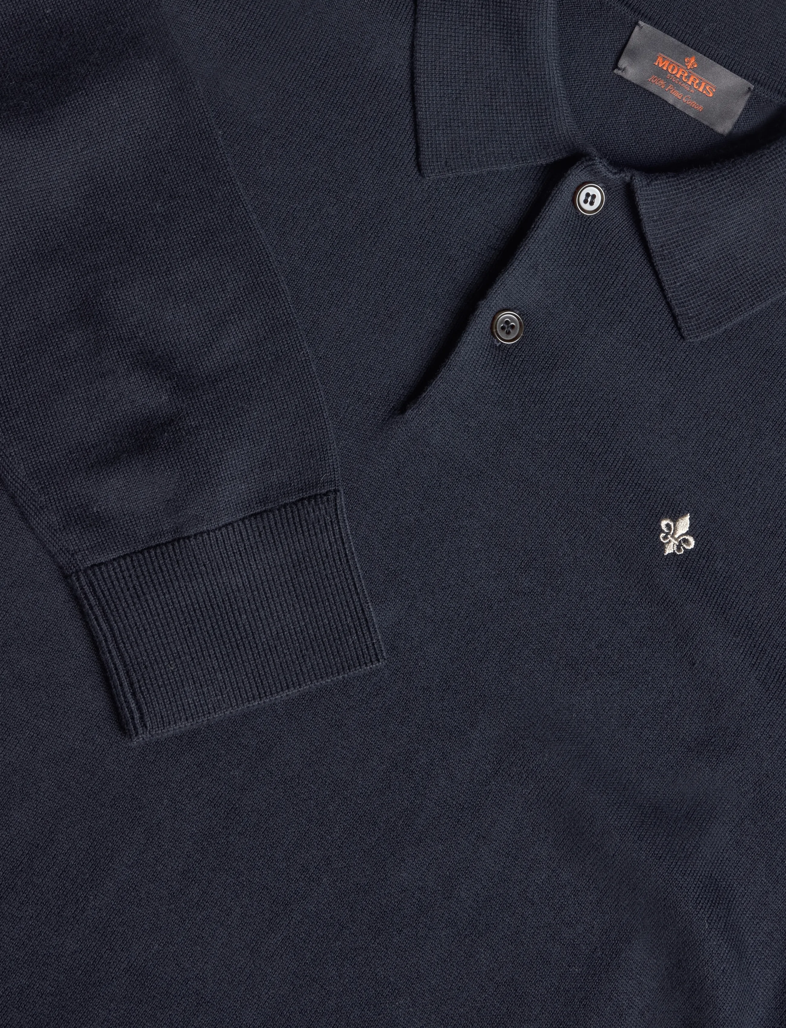 Morris - Brian Polo Knit - old blue - 2