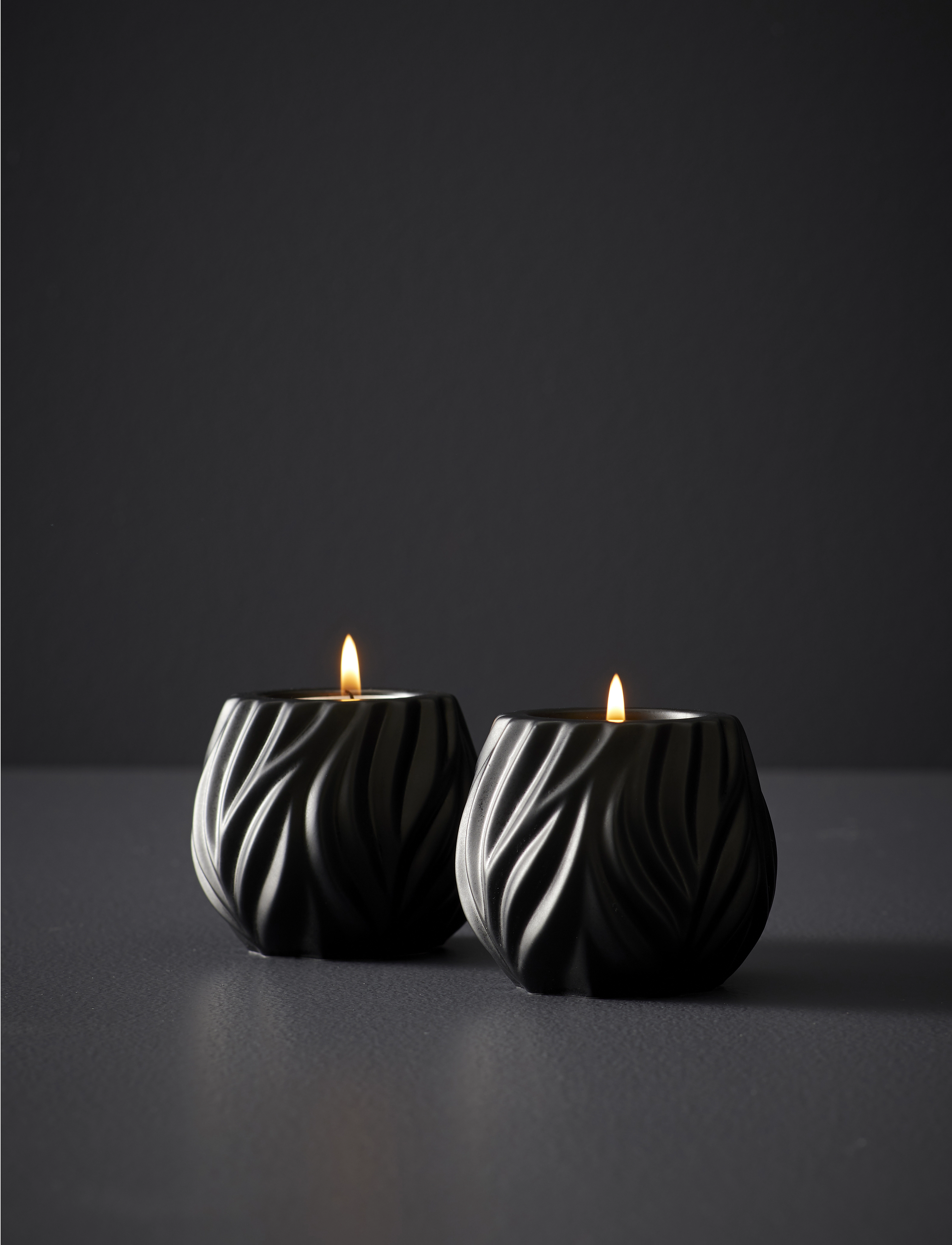 Morsø - Tealight holder Flame 2 pcs - black - 1