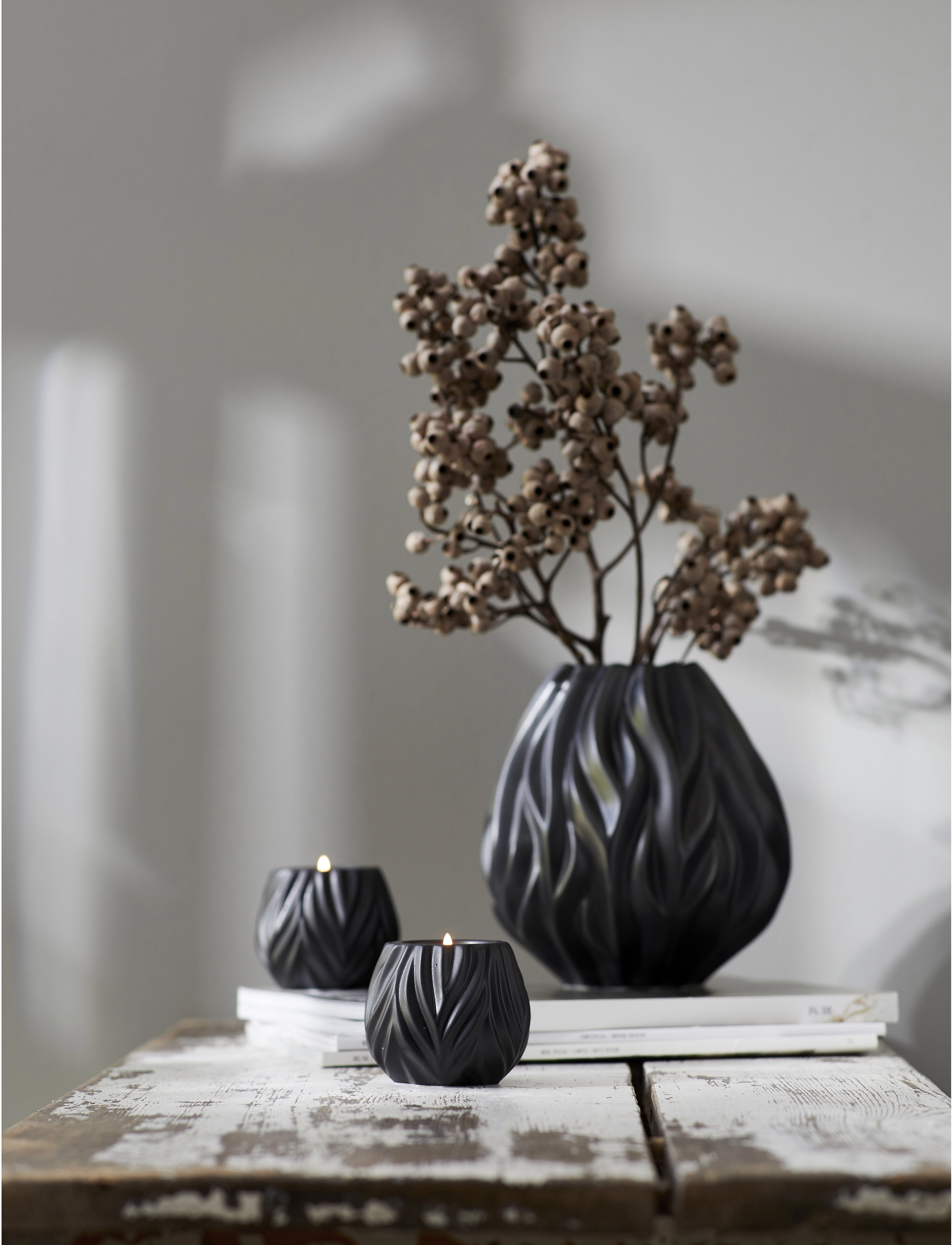 Morsø - Tealight holder Flame 2 pcs - black - 2