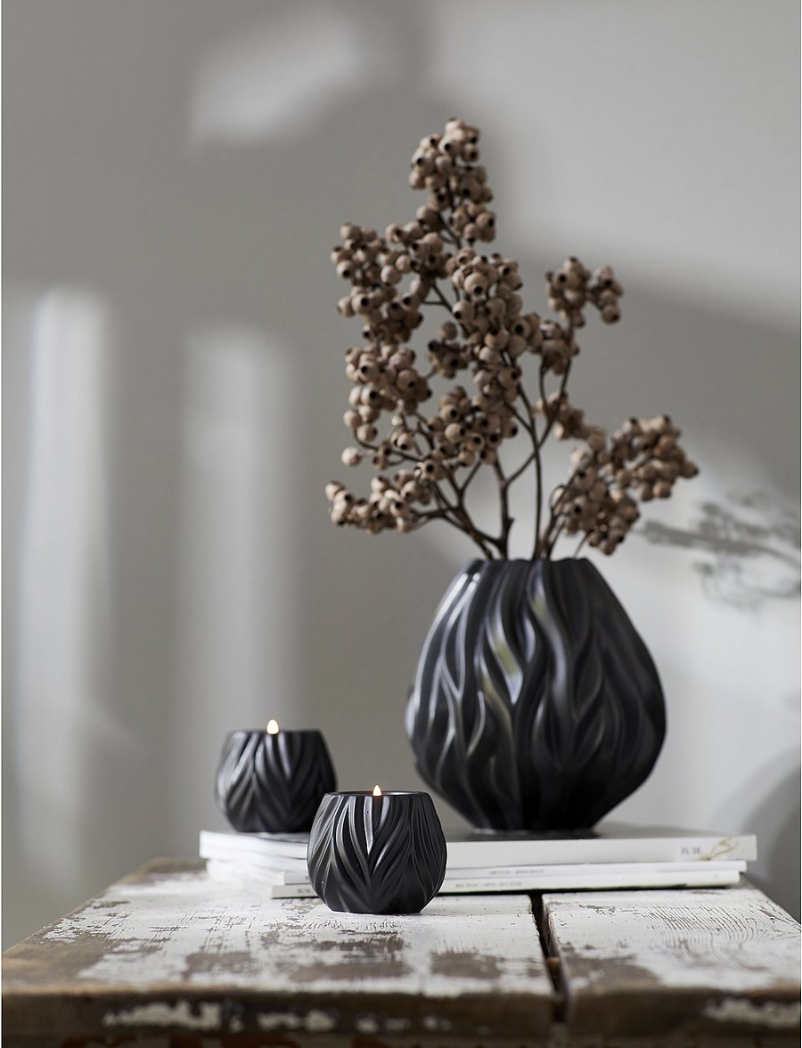 Morsø - Tealight holder Flame 2 pcs - black - 2