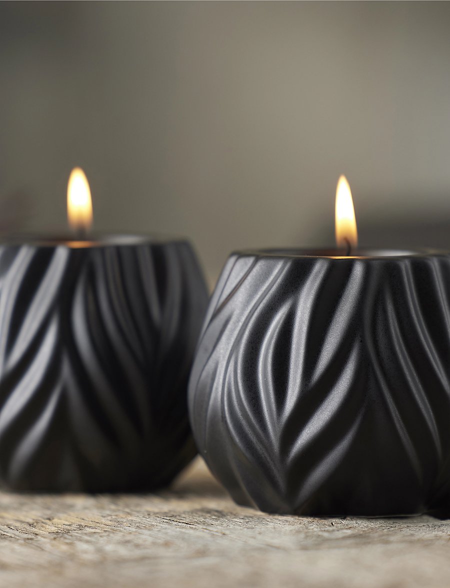 Morsø - Tealight holder Flame 2 pcs - black - 4
