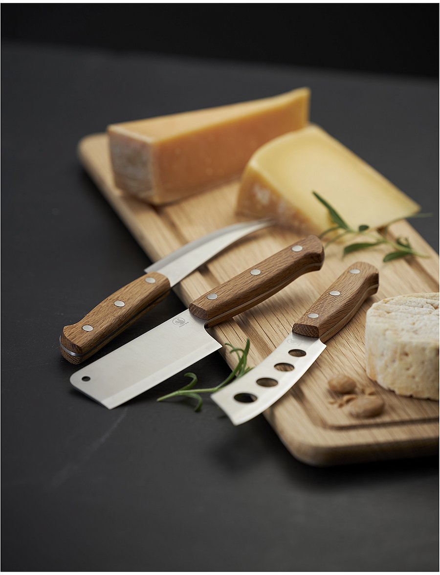 Morsø - Cheese set Foresta 3 parts Oak/Stainless steel - käsemesser - nature - 0