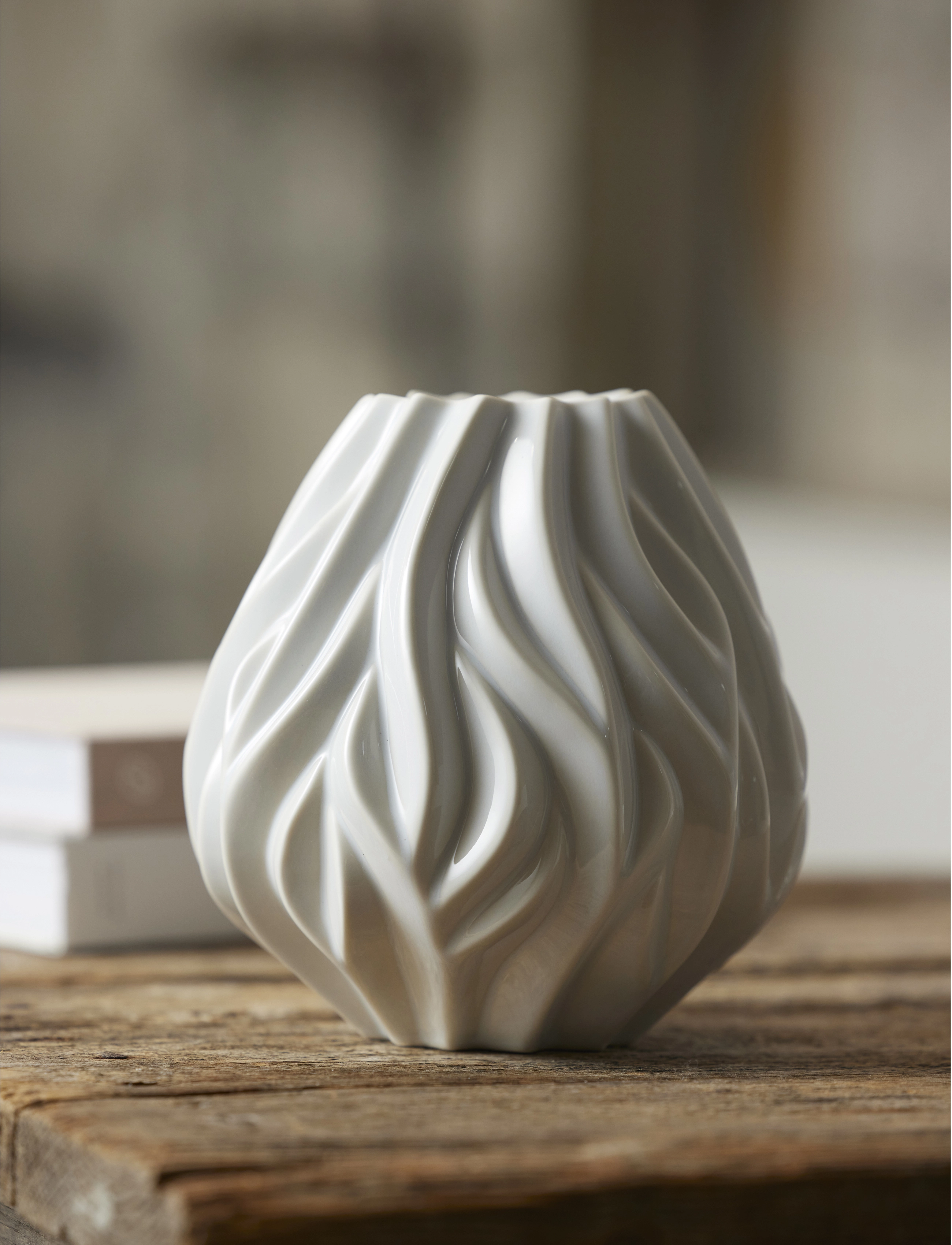 Morsø Vase Flame, H15 cm, White, Vaser > Store Vaser, Unisex