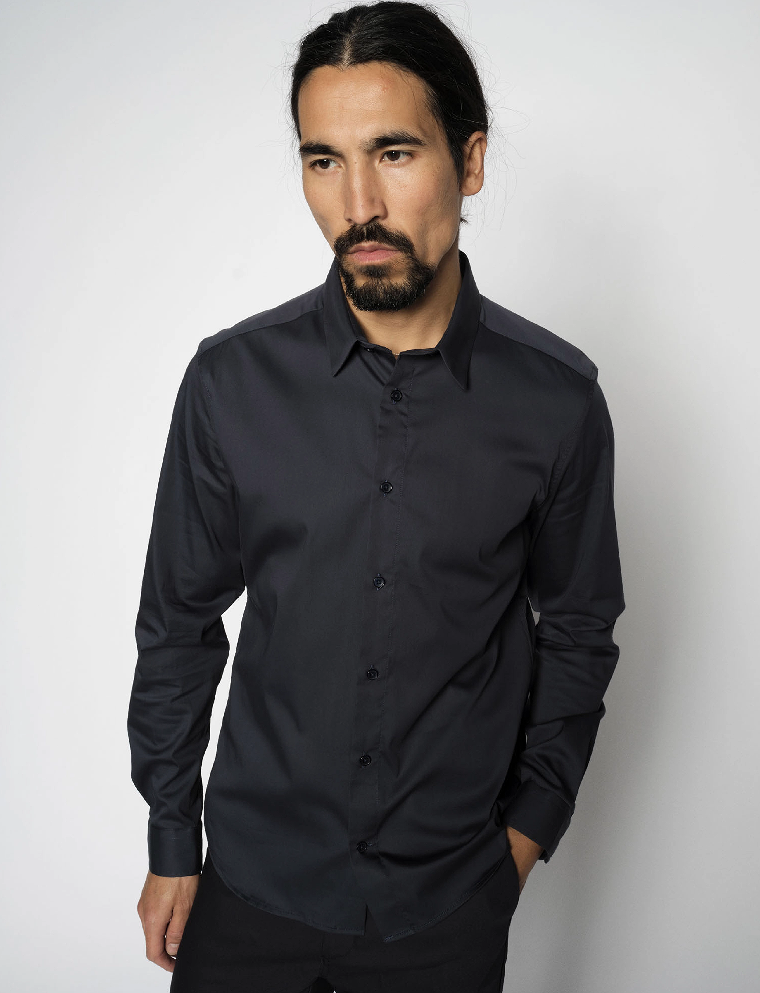 Mos Mosh Gallery Mmgmanny Stretch Shirt, S, Shirts, Blau - Casual, Männerswear