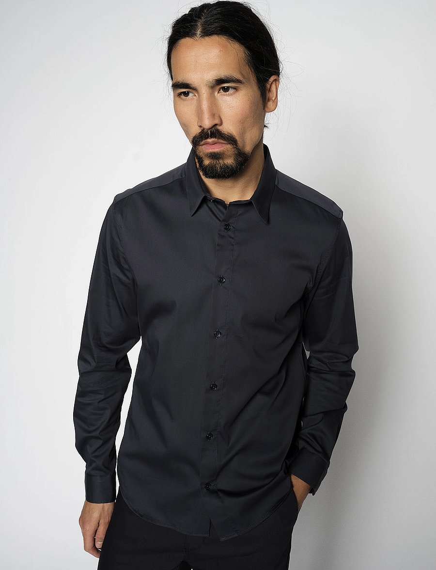 Mos Mosh Gallery - Manny Stretch Shirt - osta olukorra järgi - navy - 0