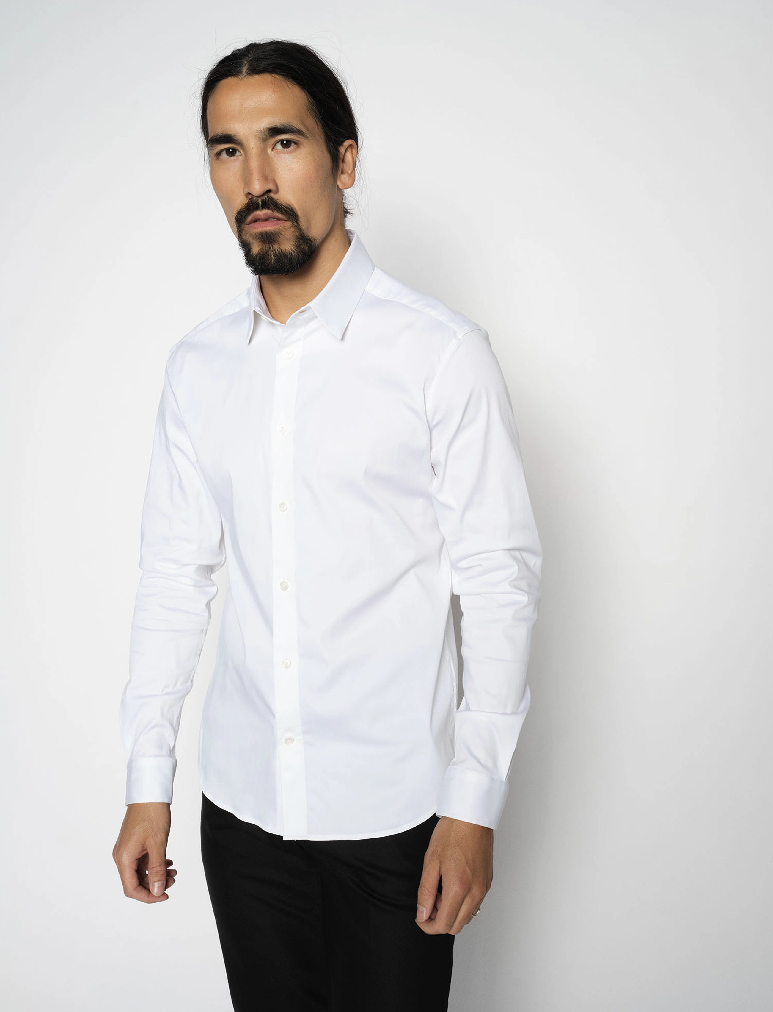 Mos Mosh Gallery Manny Stretch Shirt - Kleidung - WHITE / white