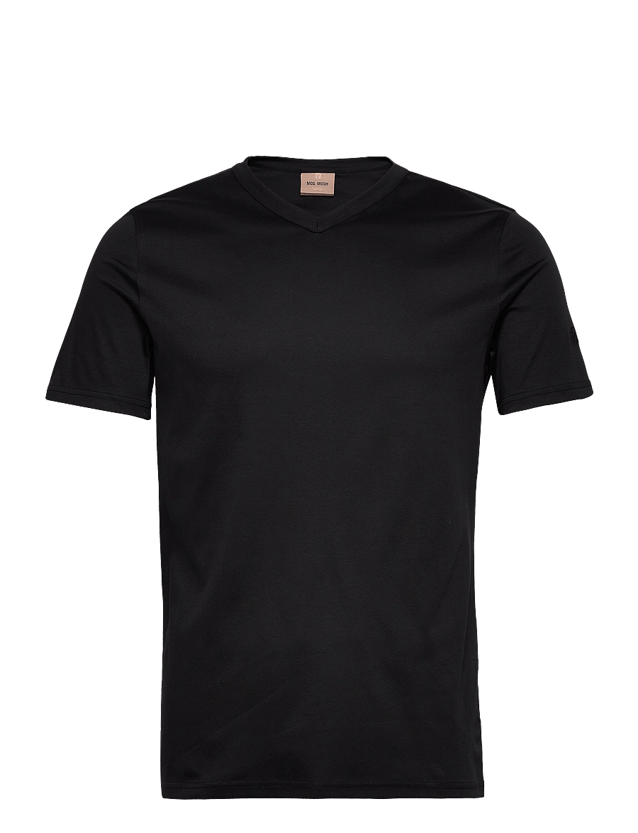 Mos Mosh Gallery - Perry Crunch V-SS Tee - v-kaelusega t-särgid - black - 1