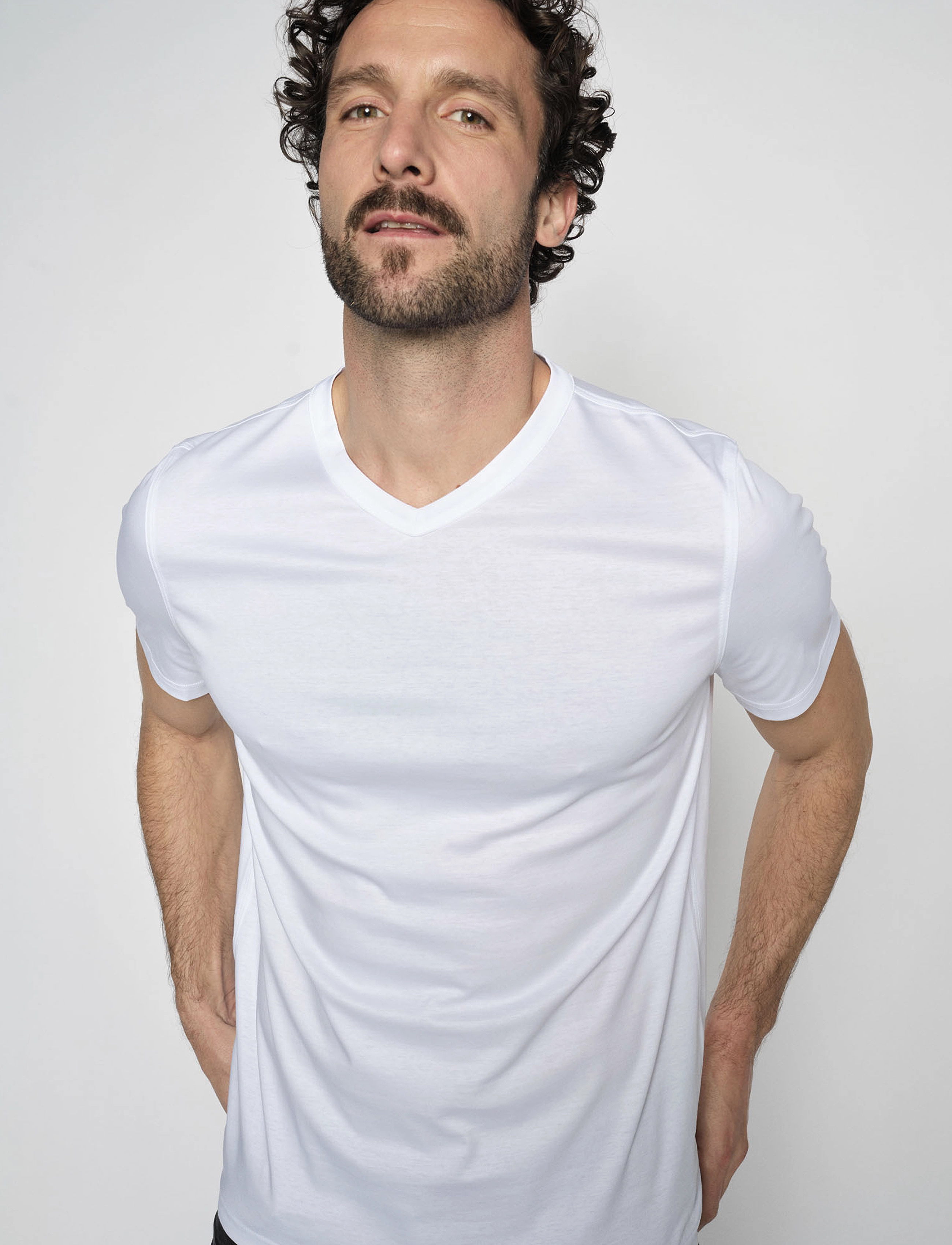 Mos Mosh Gallery Perry Crunch V-Ss Tee, XXL, T-shirts, Weiß - Short-sleeved, Männerswear