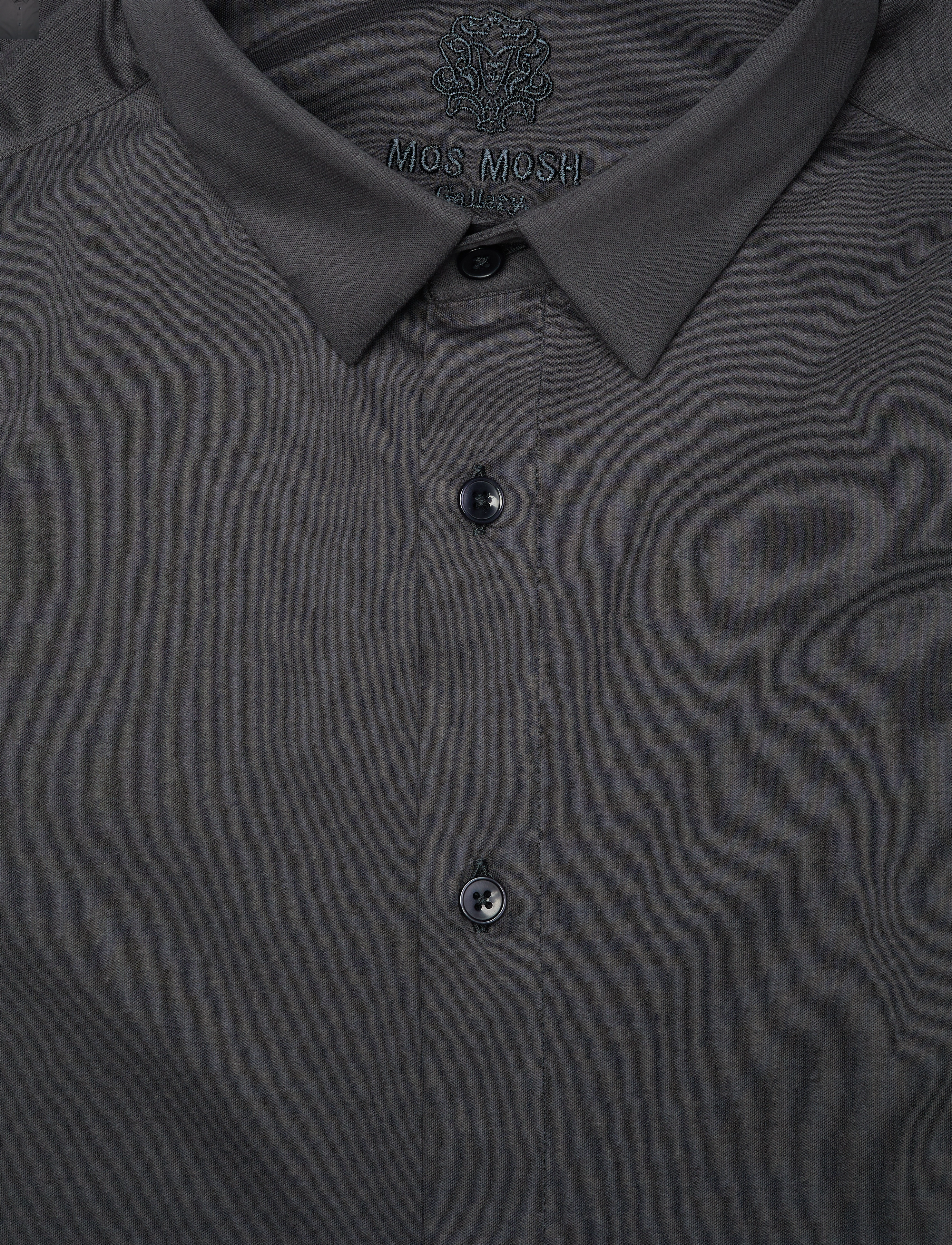 Mos Mosh Gallery - MMGMarco Jersey Shirt - muodolliset kauluspaidat - antracite - 4