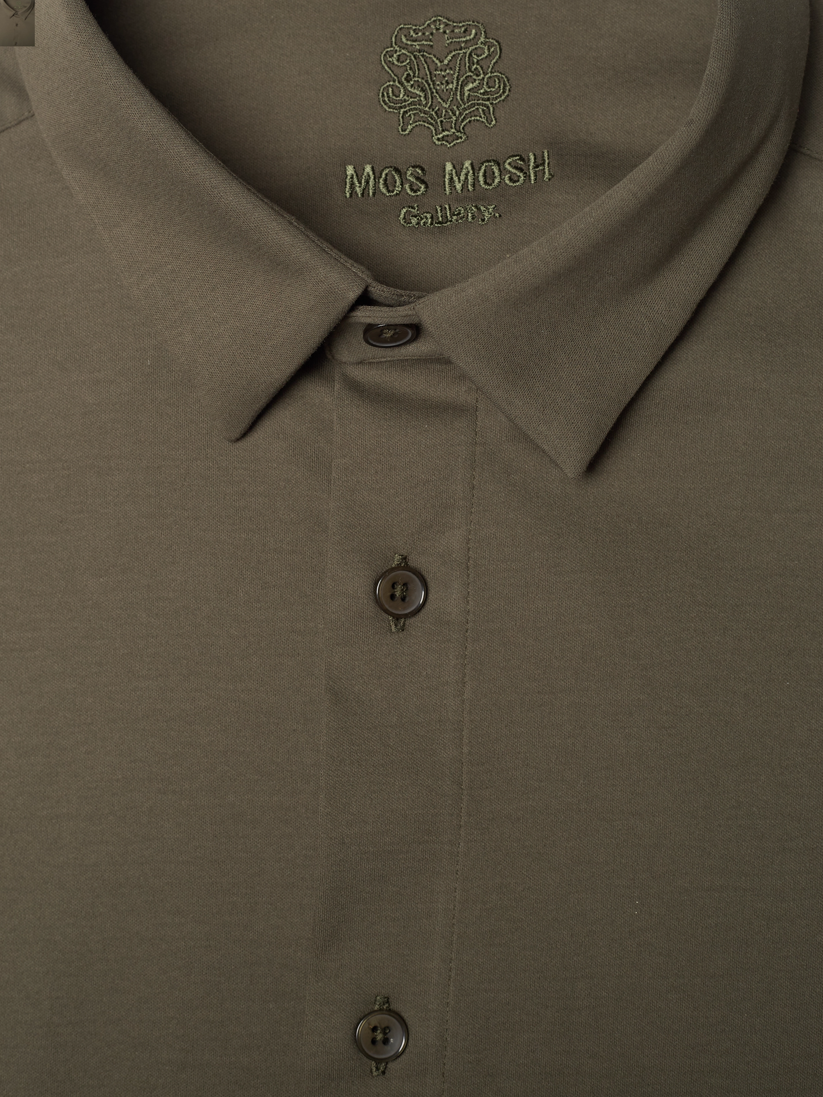 Mos Mosh Gallery - Marco Crunch Jersey Shirt - casual skjorter - army - 3