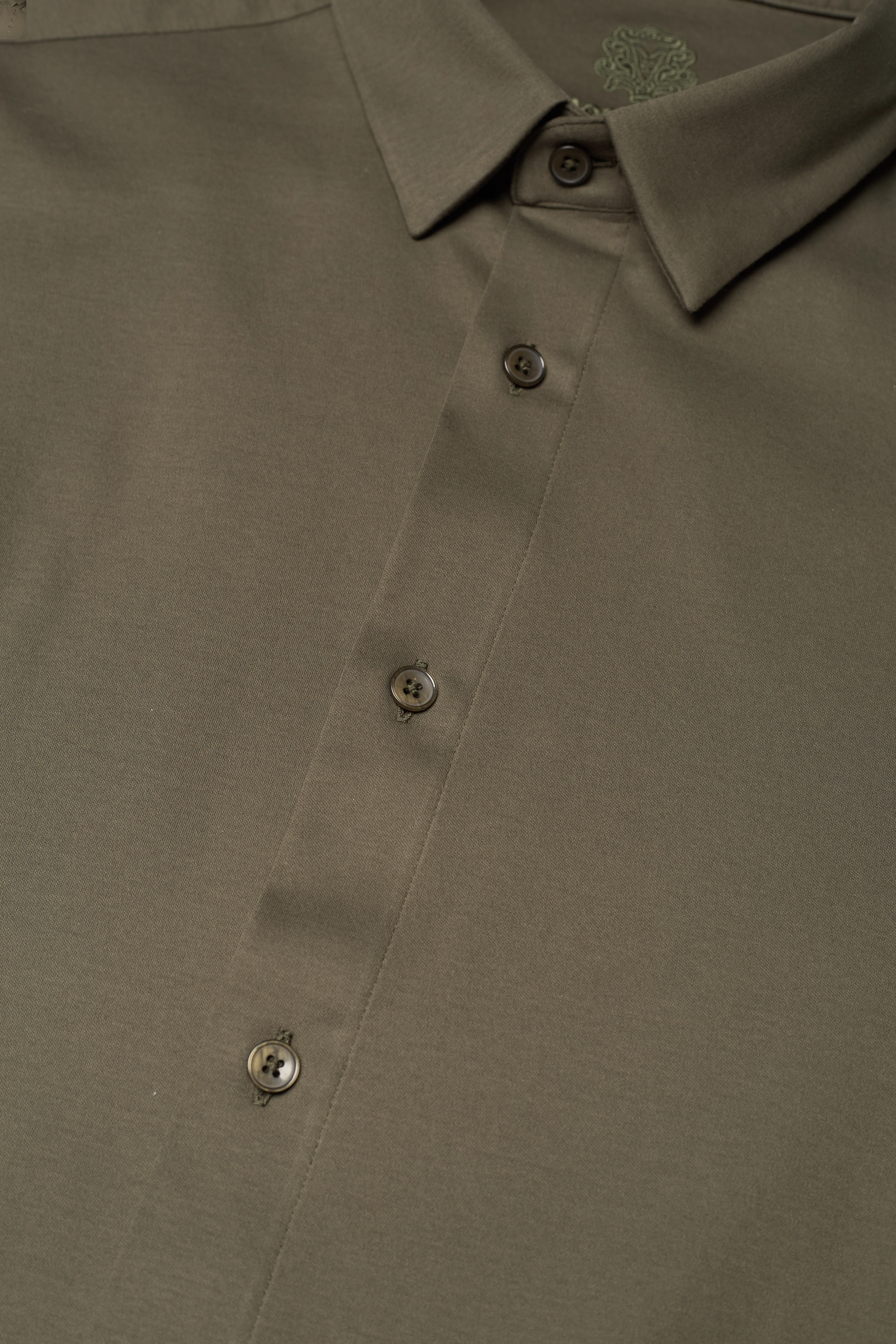 Mos Mosh Gallery - Marco Crunch Jersey Shirt - casual skjorter - army - 4