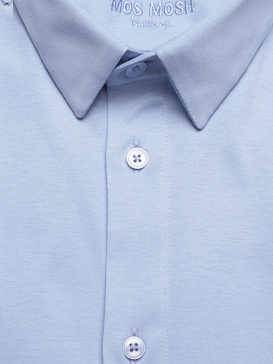 Mos Mosh Gallery - Marco Crunch Jersey Shirt - vabaajasärgid - bel air blue - 4