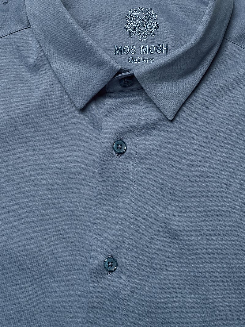 Mos Mosh Gallery - MMGMarco Jersey Shirt - vabaajasärgid - bering sea - 4