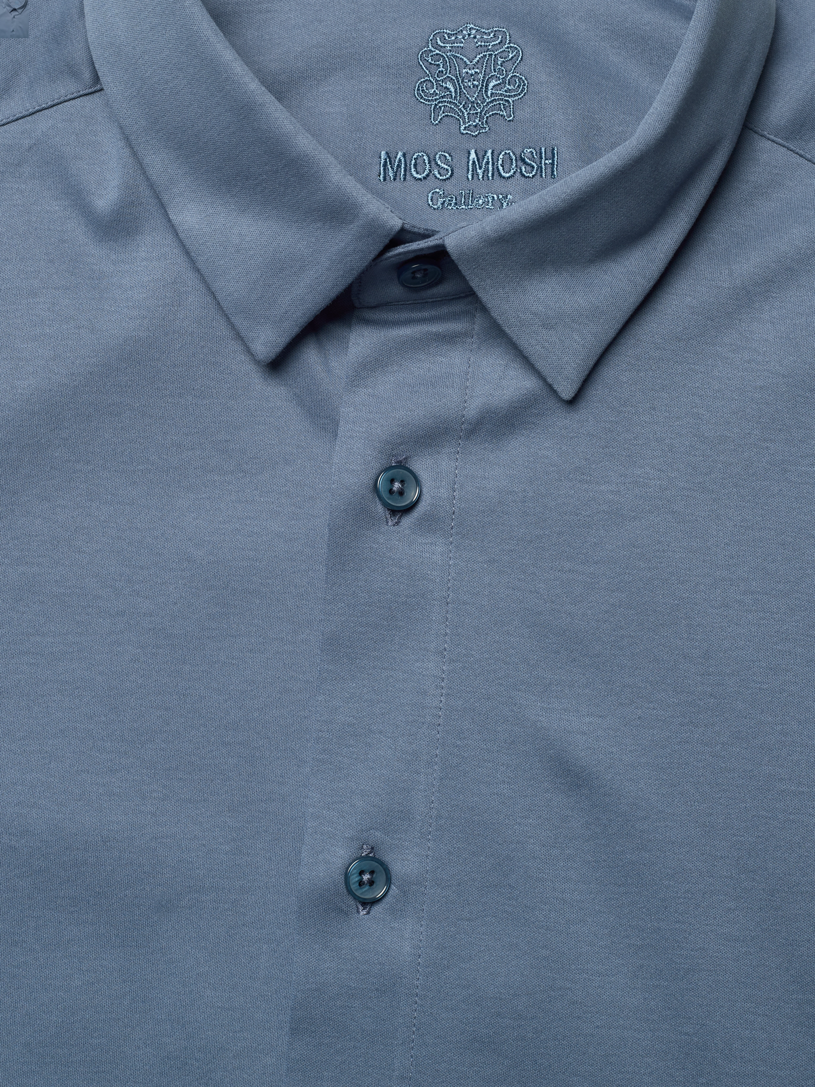 Mos Mosh Gallery - Marco Crunch Jersey Shirt - kasdienio stiliaus marškiniai - bering sea - 4