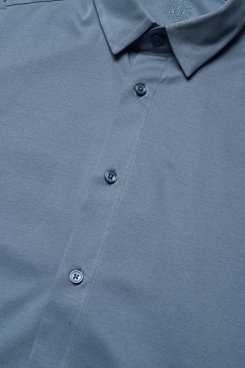 Mos Mosh Gallery - MMGMarco Jersey Shirt - vabaajasärgid - bering sea - 5