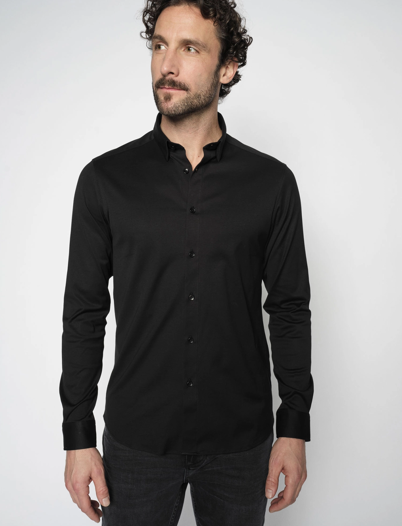 Mos Mosh Gallery Mmgmarco Jersey Shirt, M, Black, Skjorter > Afslappet, Herre