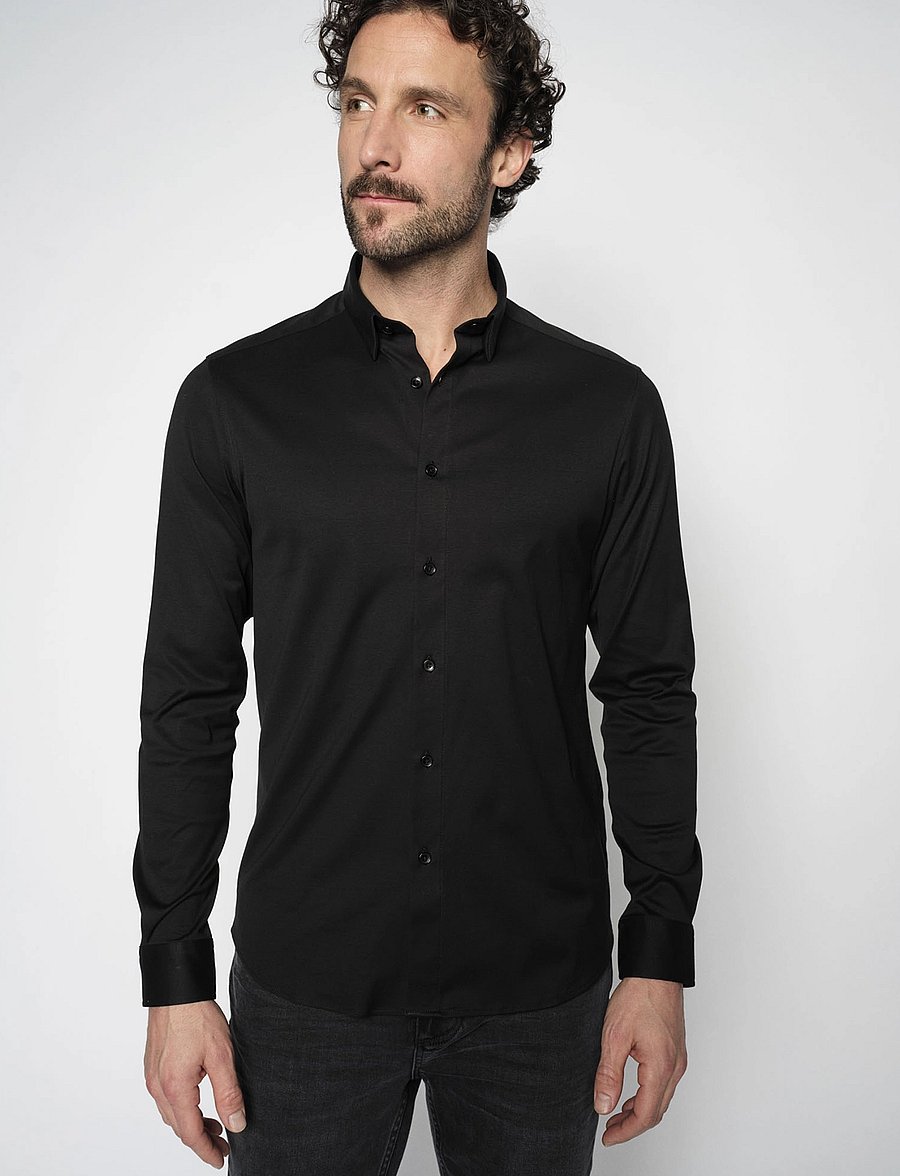 Mos Mosh Gallery - MMGMarco Jersey Shirt - casual hemden - black - 0