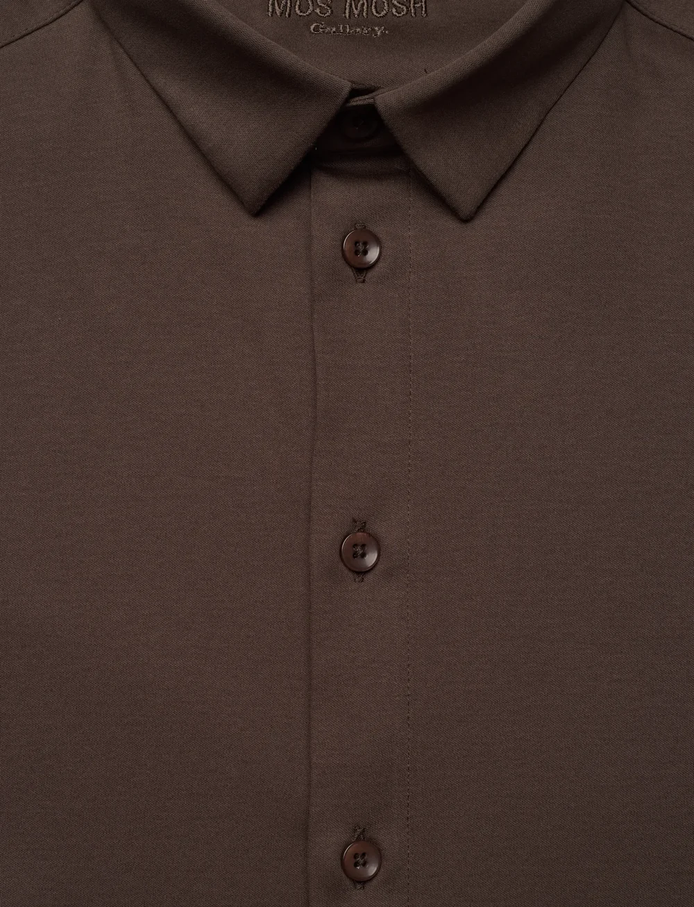 Mos Mosh Gallery - MMGMarco Crunch Jersey Shirt - casual skjortor - chocolate brown - 2